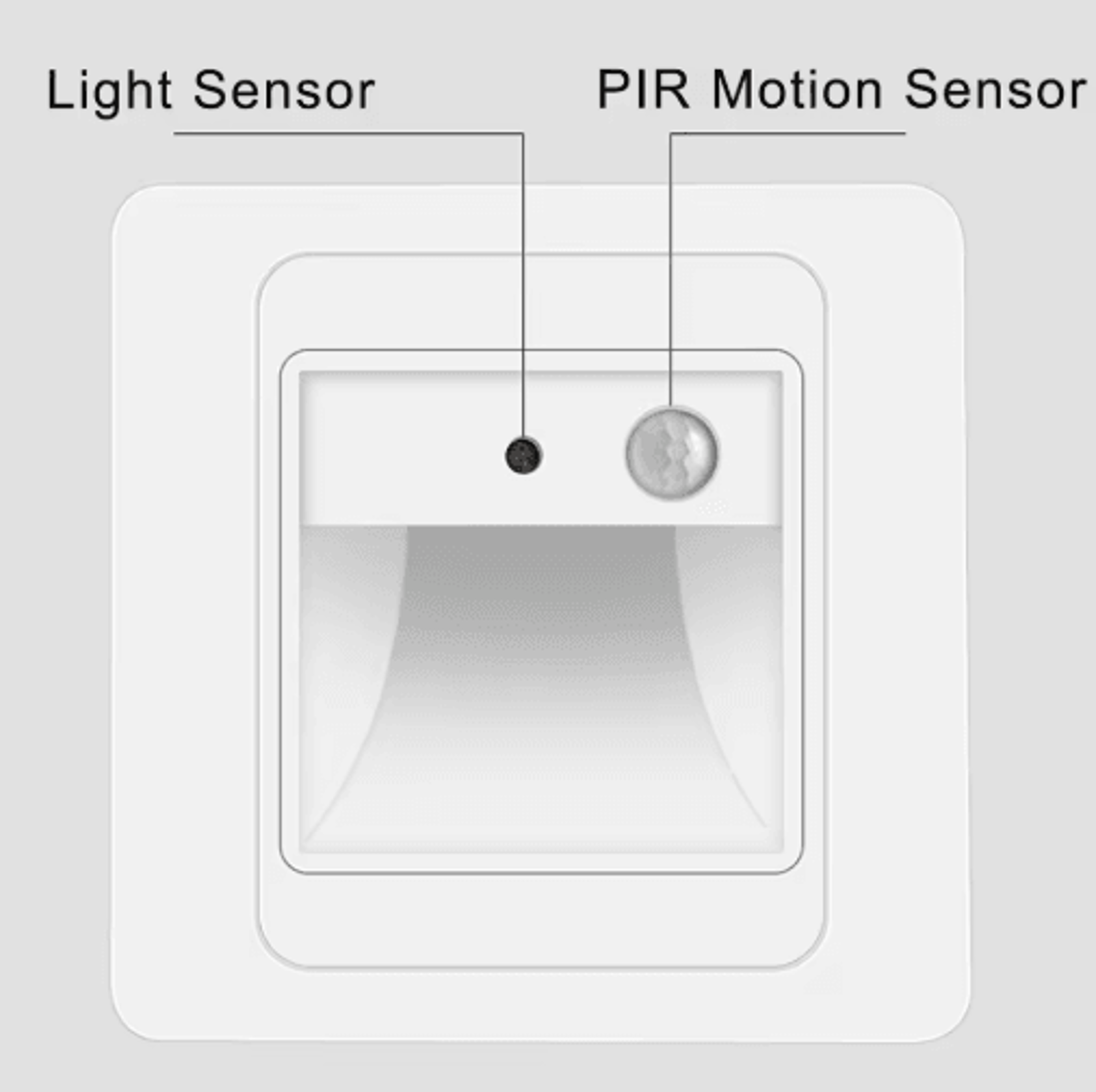 2W LED Motion Sensor Stair Light  Recessed PIR Night Lamp For Indoor Steps 11