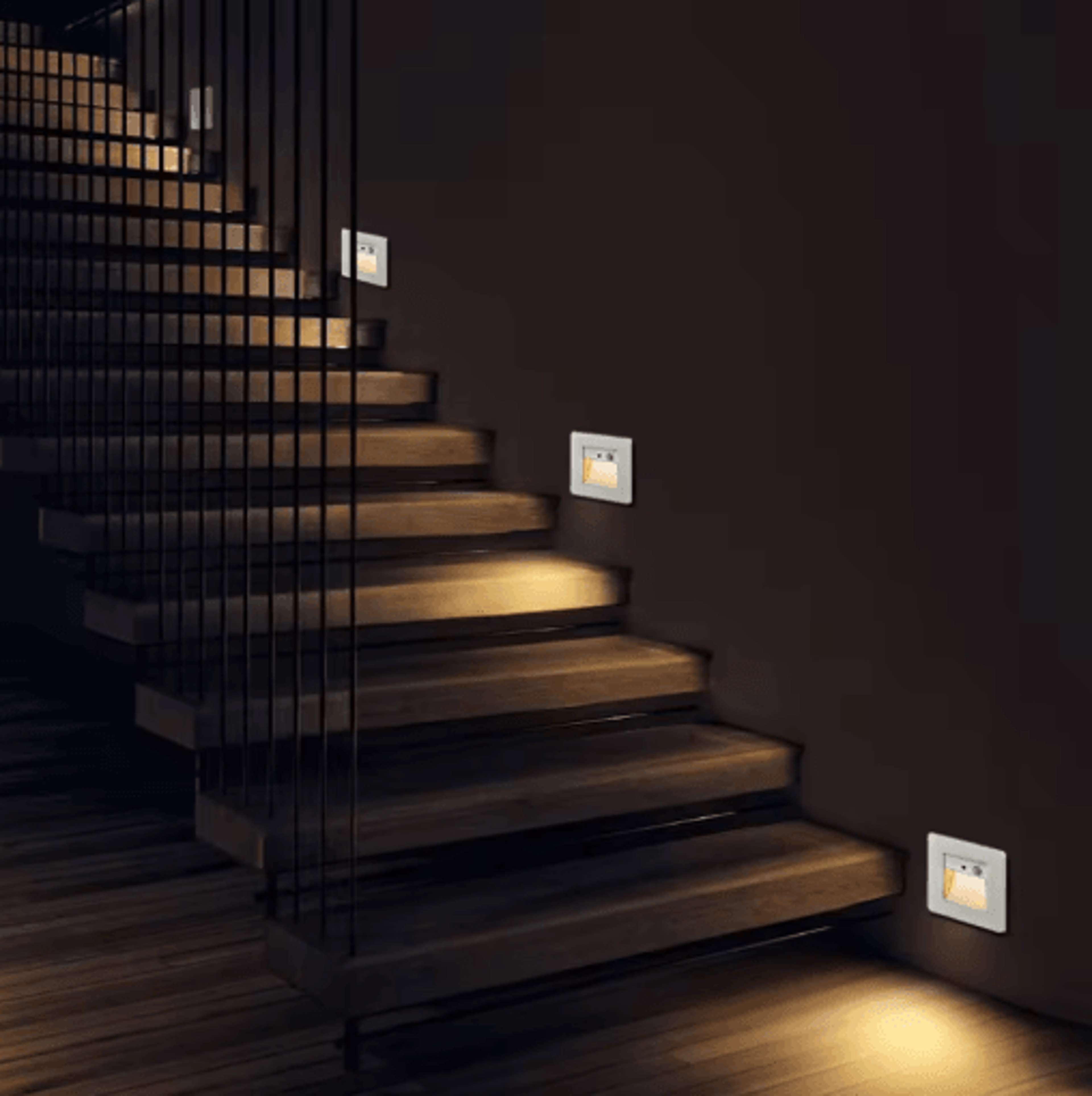 LED Motion Sensor Stair Light  Recessed Wall Night Lamp For Indoor Lighting 9