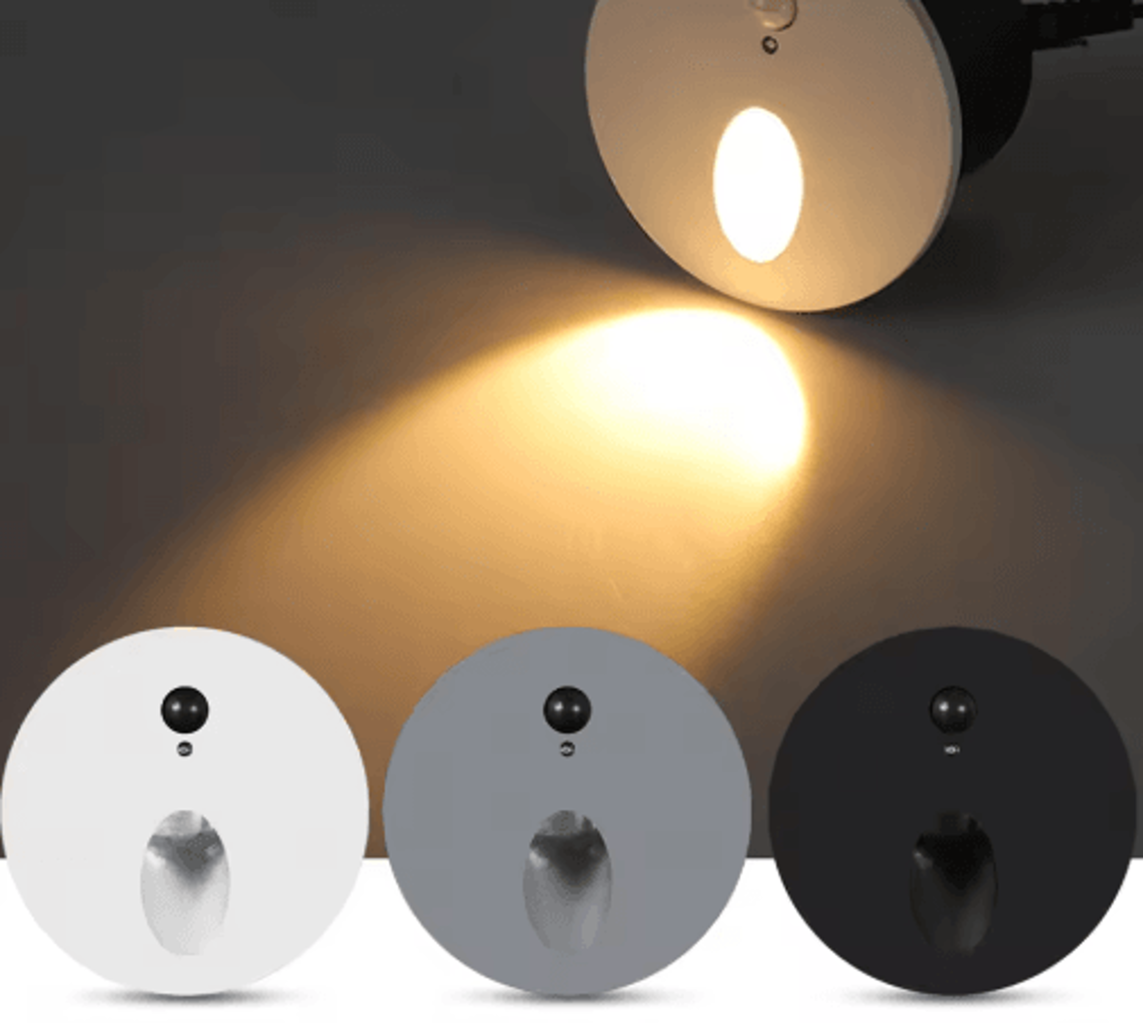 led motion sensor stair light – round recessed wall lamp with 60mm box
