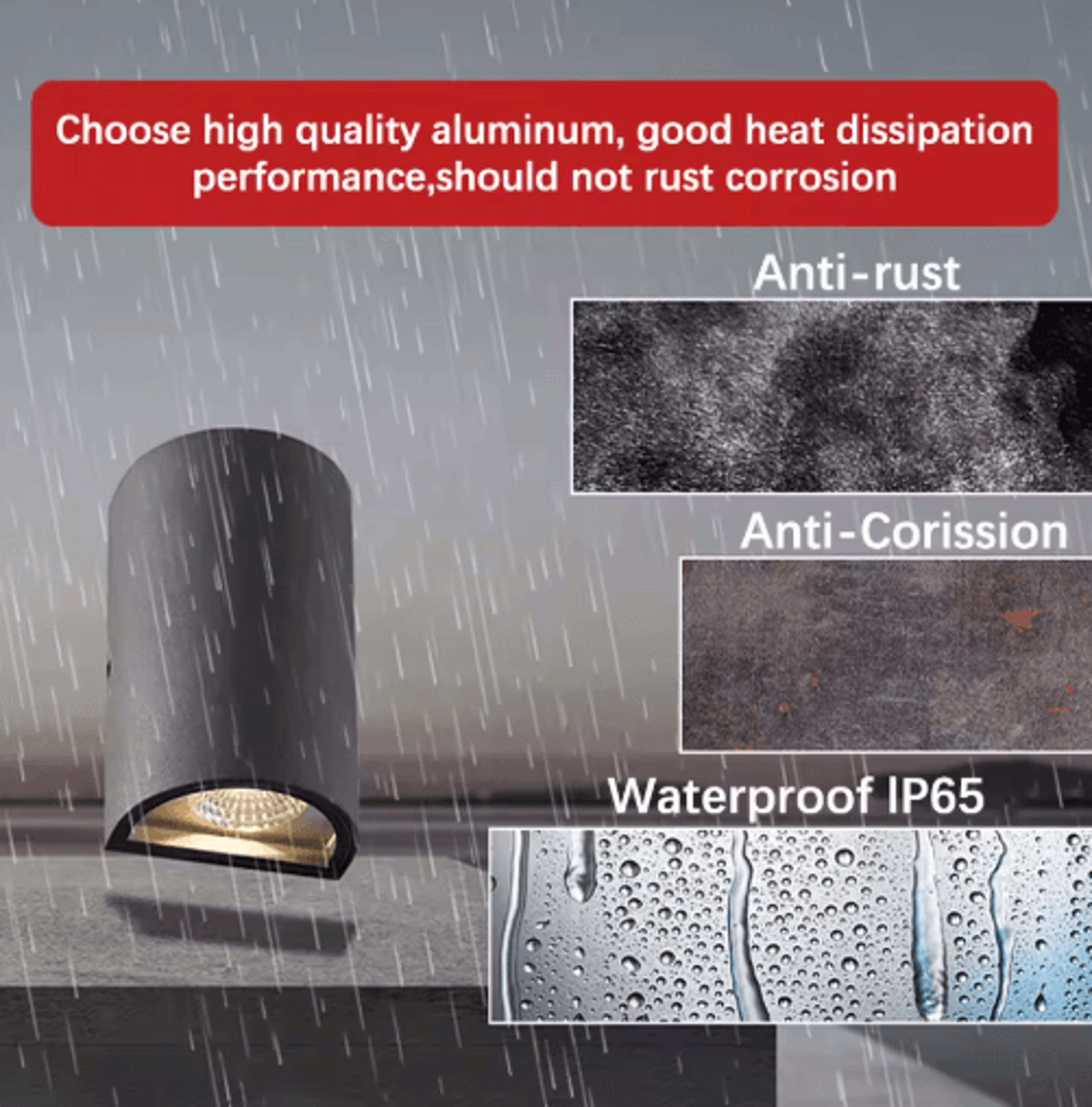 IP65 Waterproof Outdoor Wall Light  6W10W Up Down LED Sconce 7