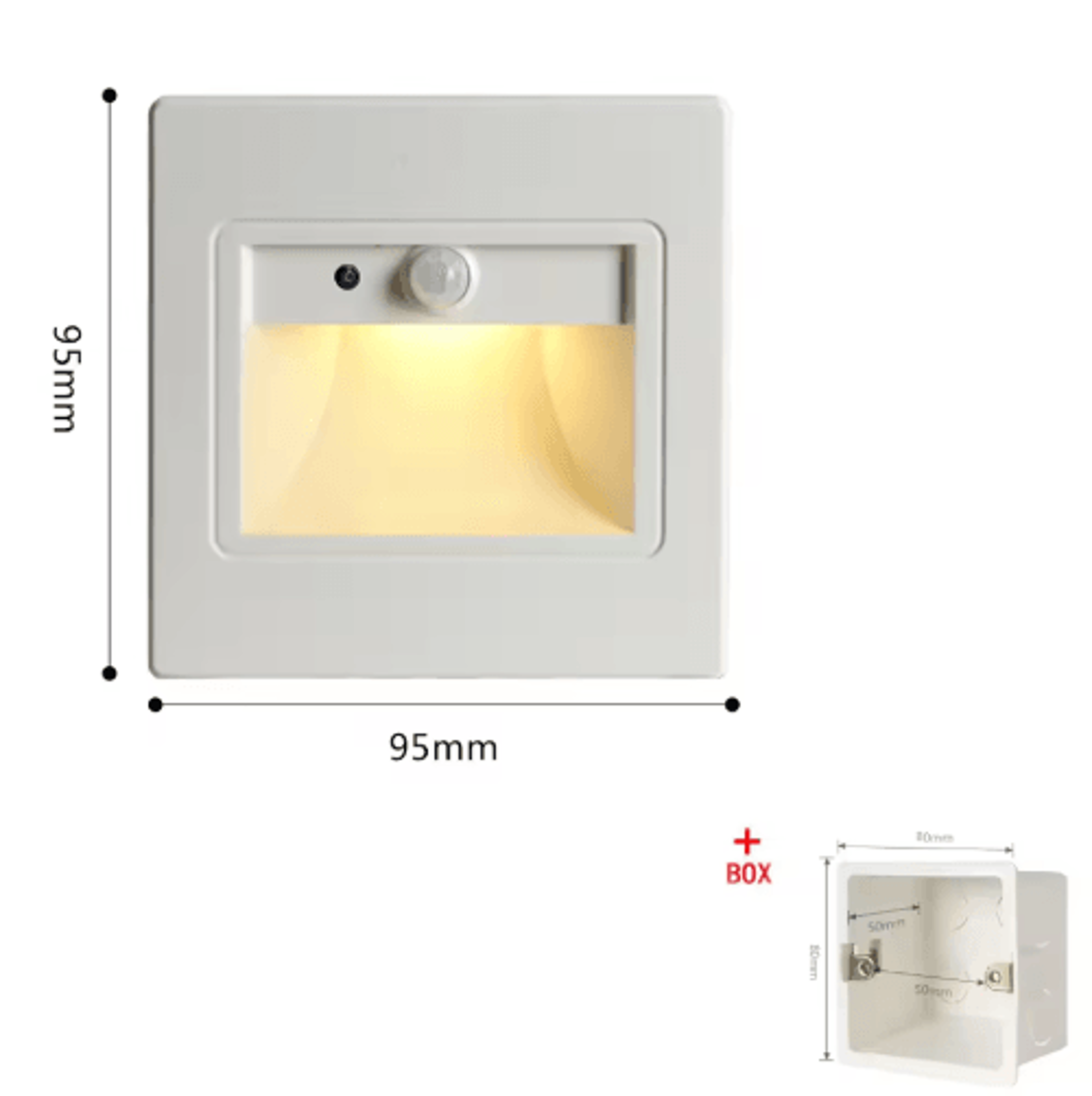 LED PIR Motion Sensor Stair Light  Recessed Smart Indoor Wall Lamp 1