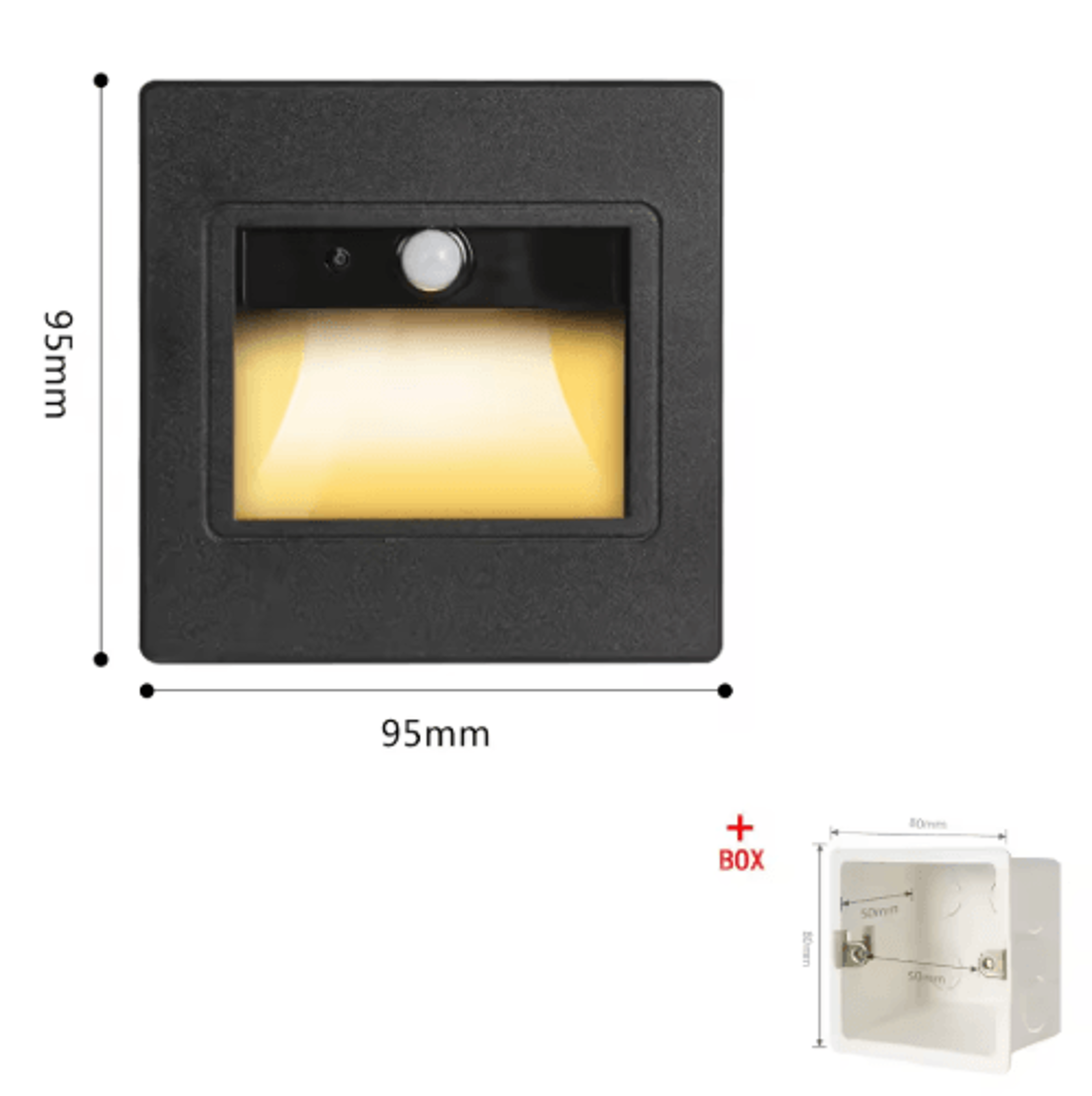 LED PIR Motion Sensor Stair Light  Recessed Smart Indoor Wall Lamp 11