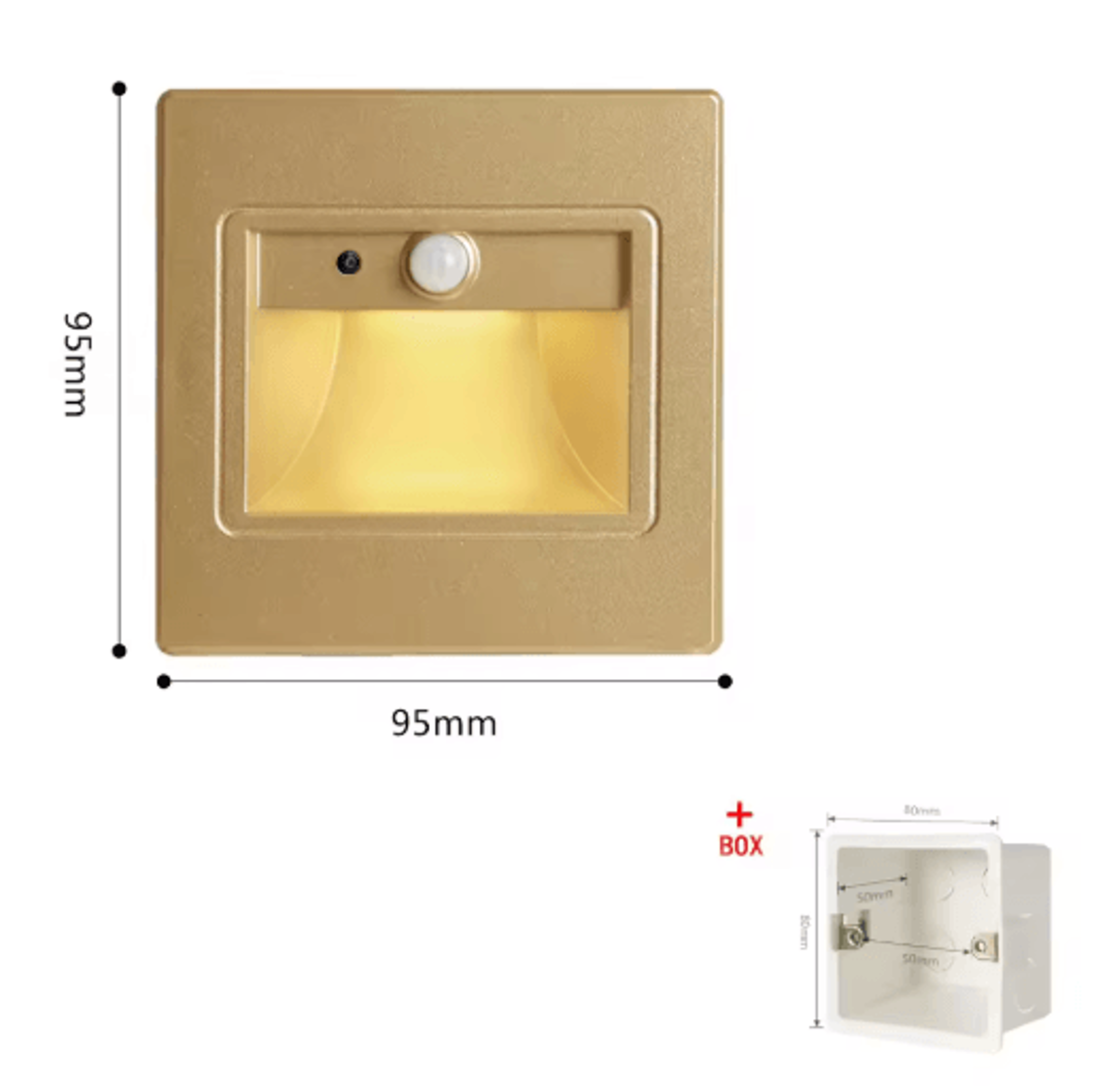 LED PIR Motion Sensor Stair Light  Recessed Smart Indoor Wall Lamp 12