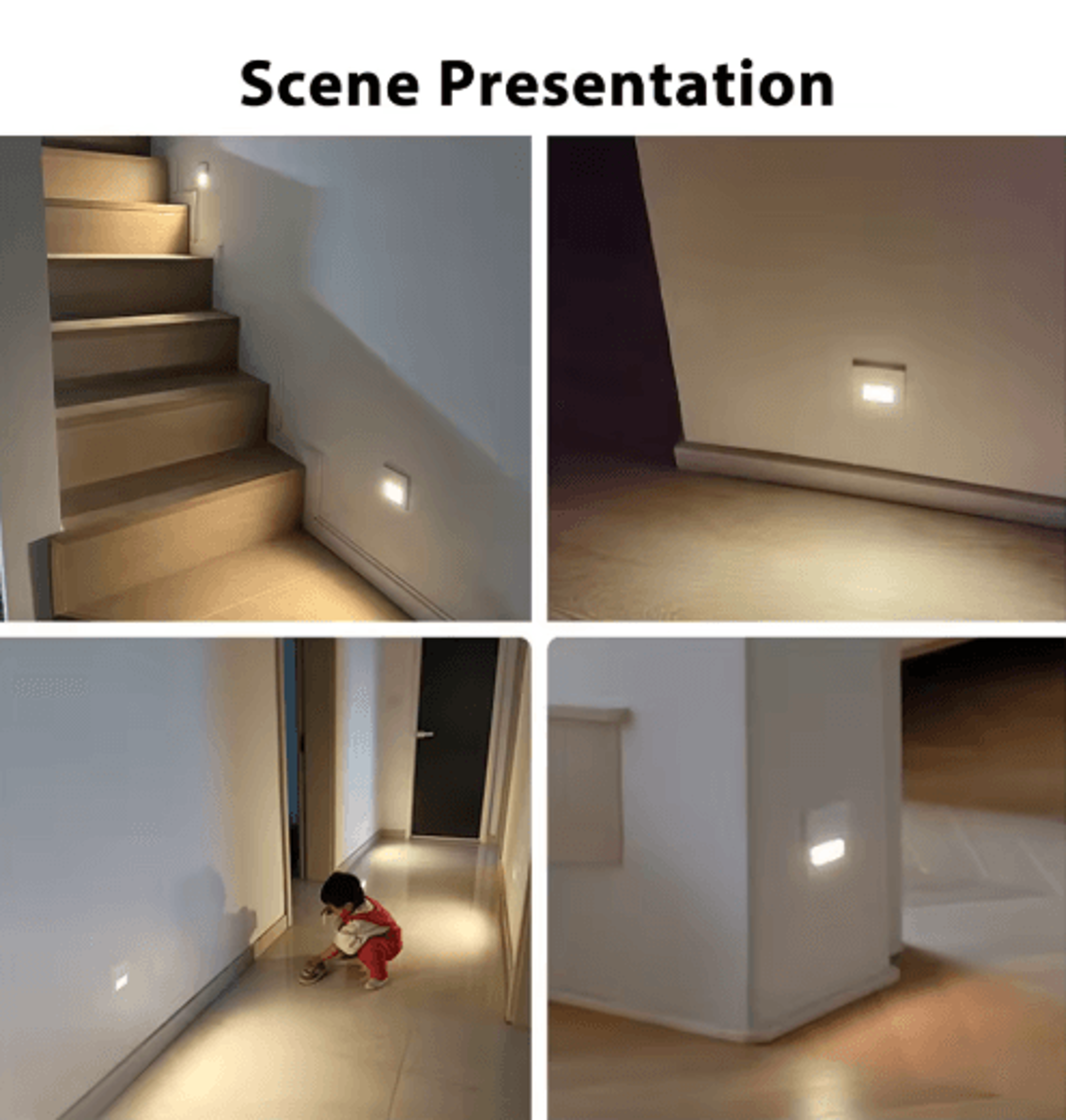 LED Radar Motion Sensor Stair Light  Recessed Indoor Wall Night Lamp 17