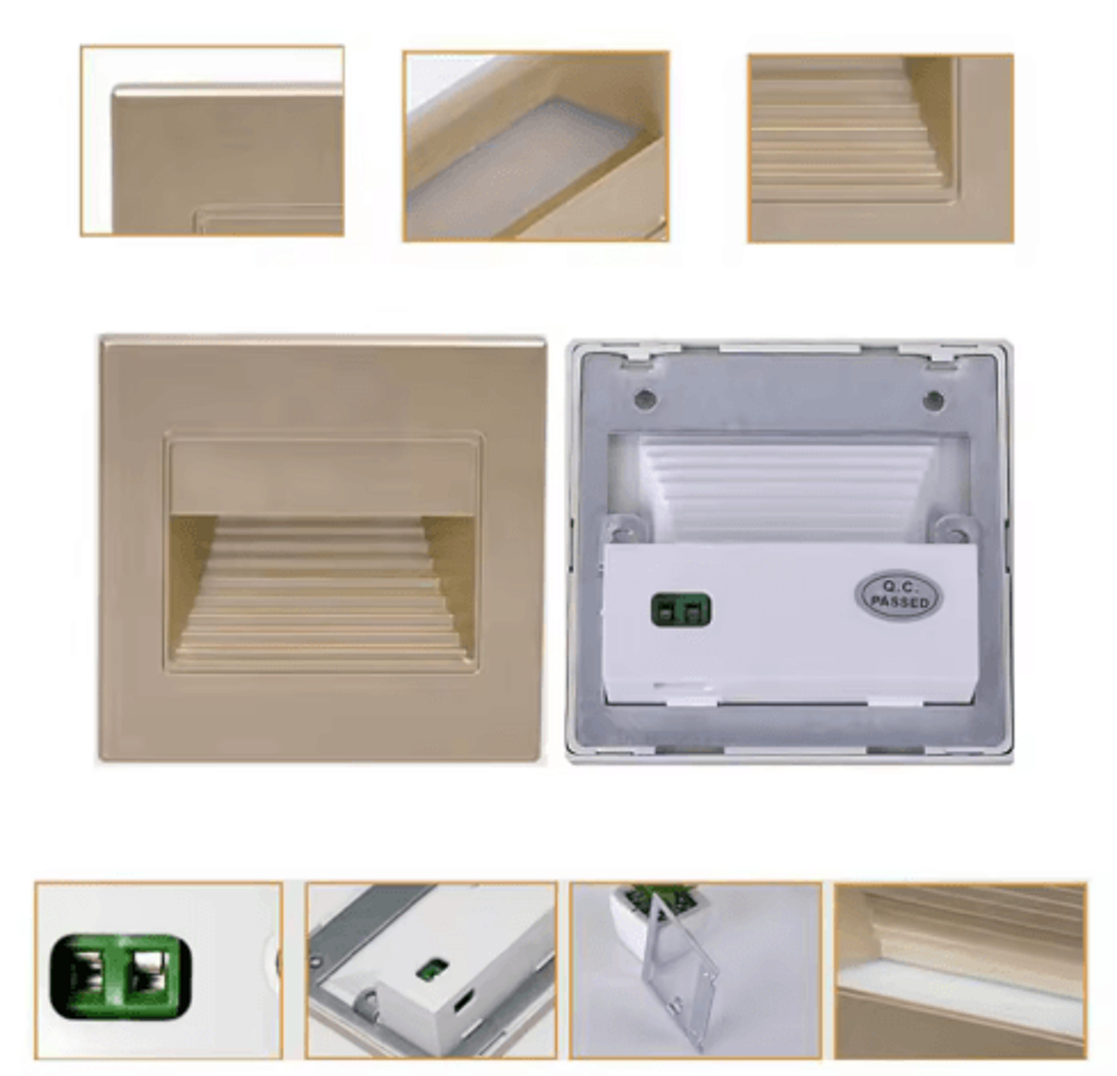 LED Recessed Stair Light  White Indoor Wall Night Lamp 110V220V 12