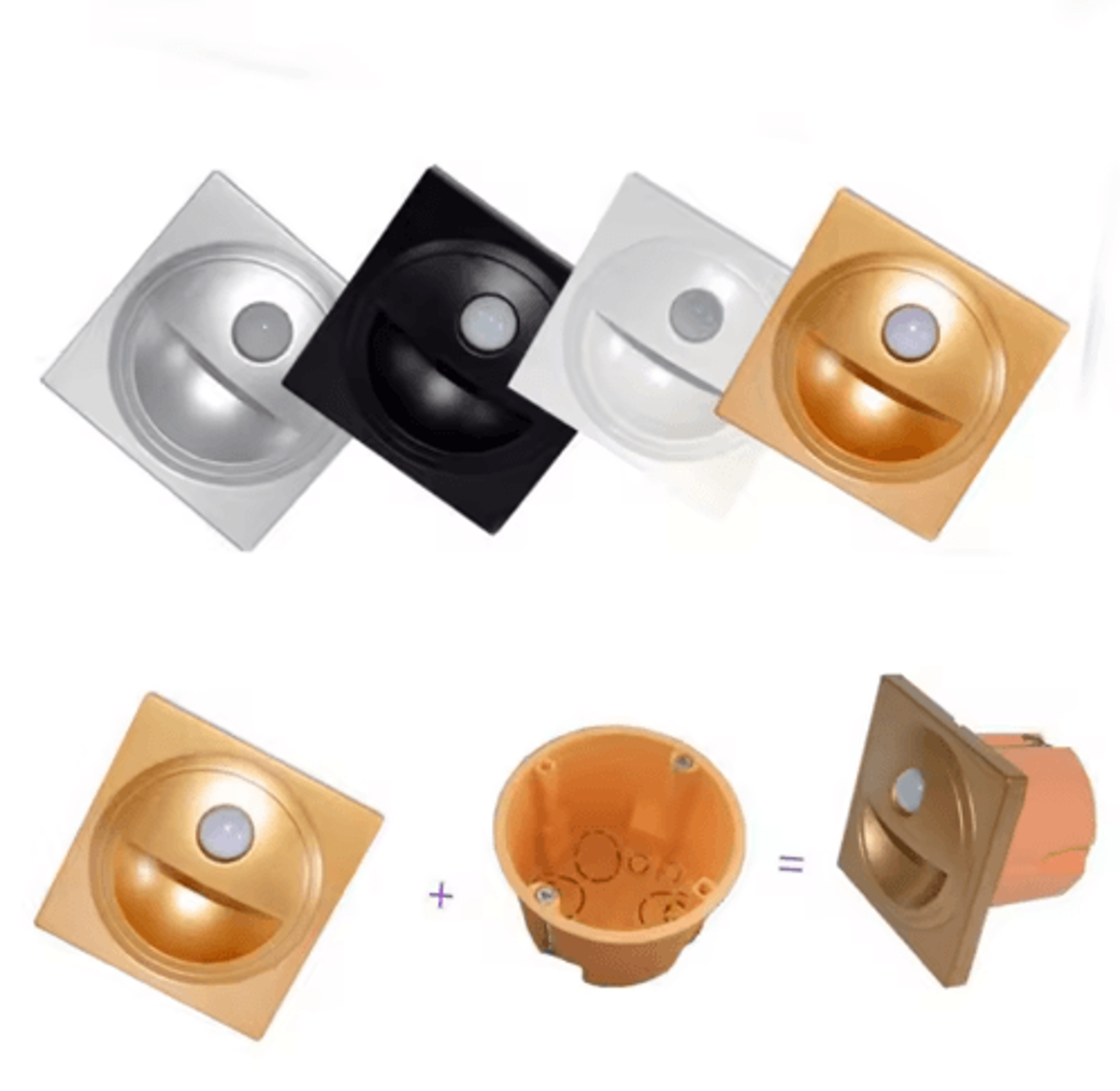 round led motion sensor stair light – recessed wall night lamp
