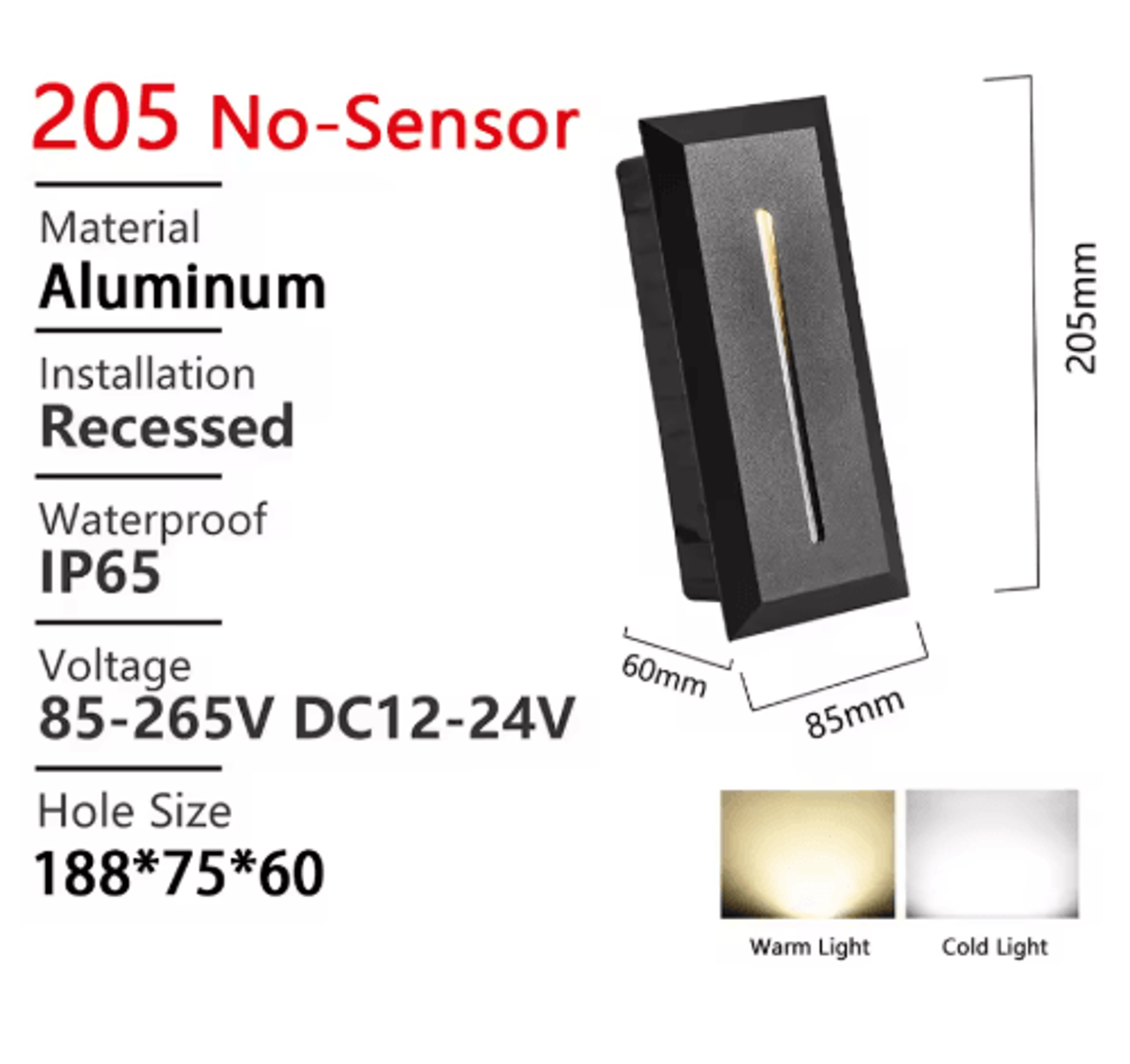 Waterproof Recessed LED Step Light 12V 6to 220V Outdoor Stair  Wall Lamp 3