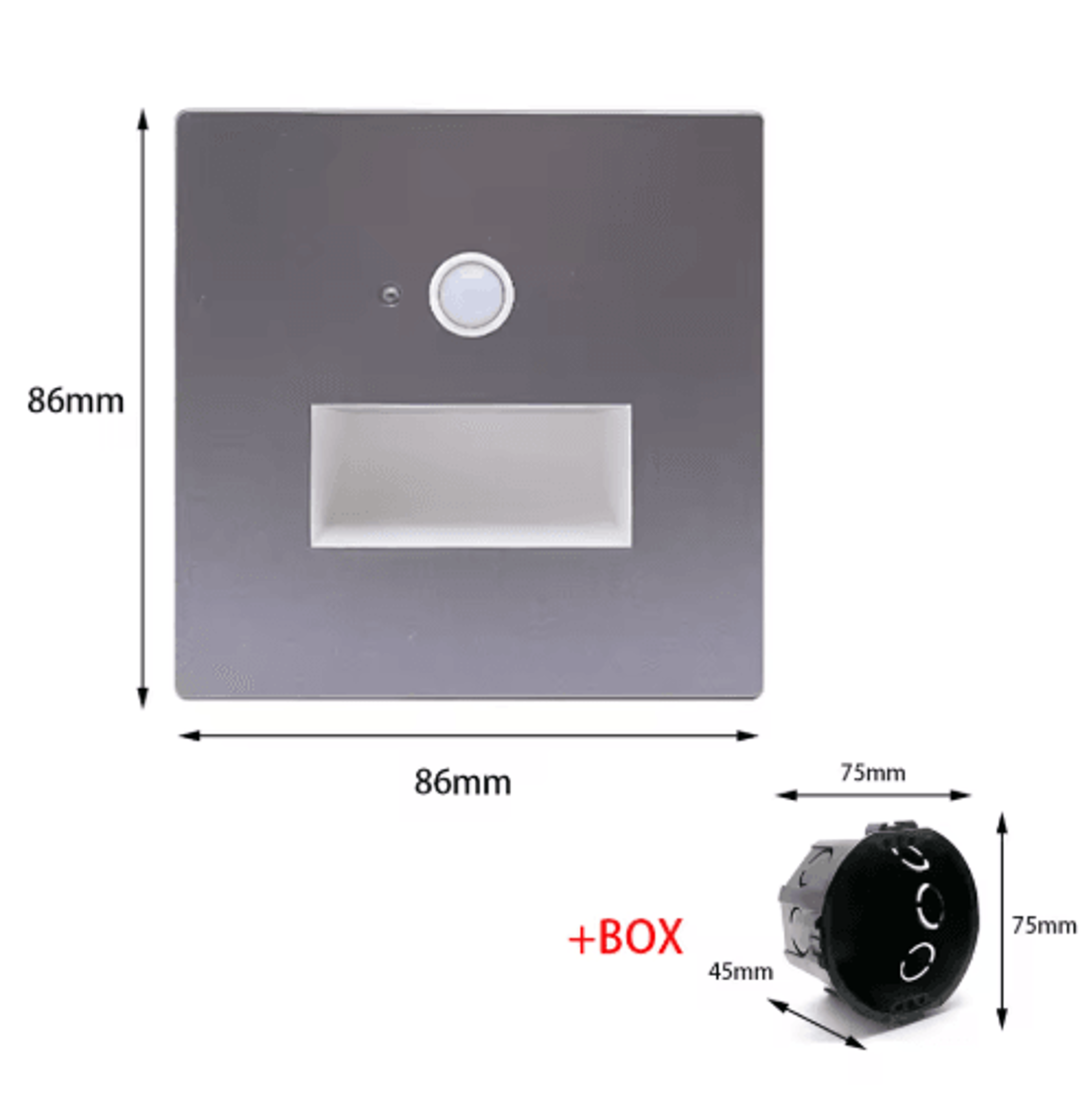 LED Motion Sensor Stair Light  220V Recessed Wall Lamp For EU Round Box 2