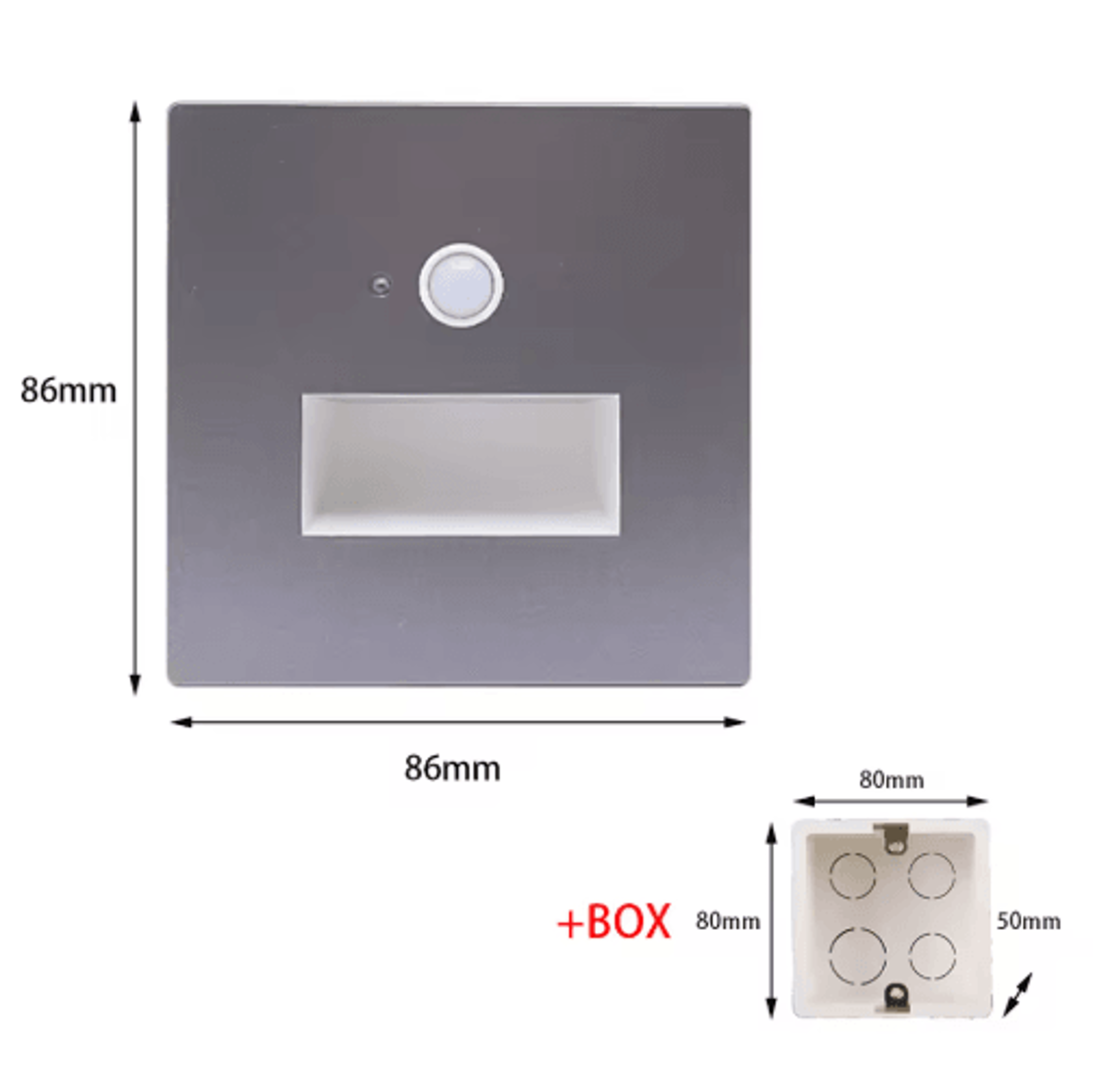 LED Motion Sensor Stair Light  220V Recessed Wall Lamp For EU Round Box 4