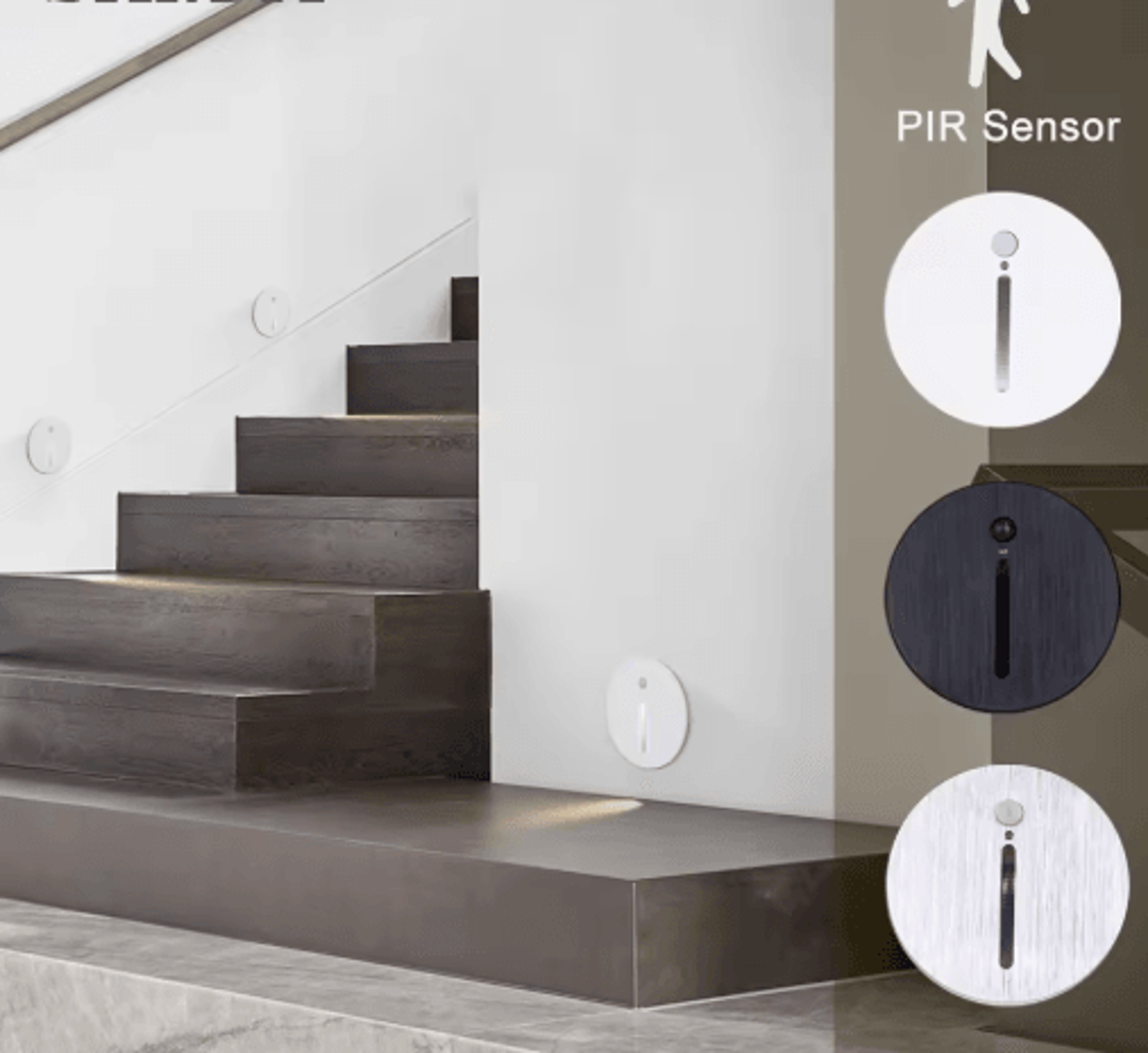 round led motion sensor stair light recessed wall night lamp