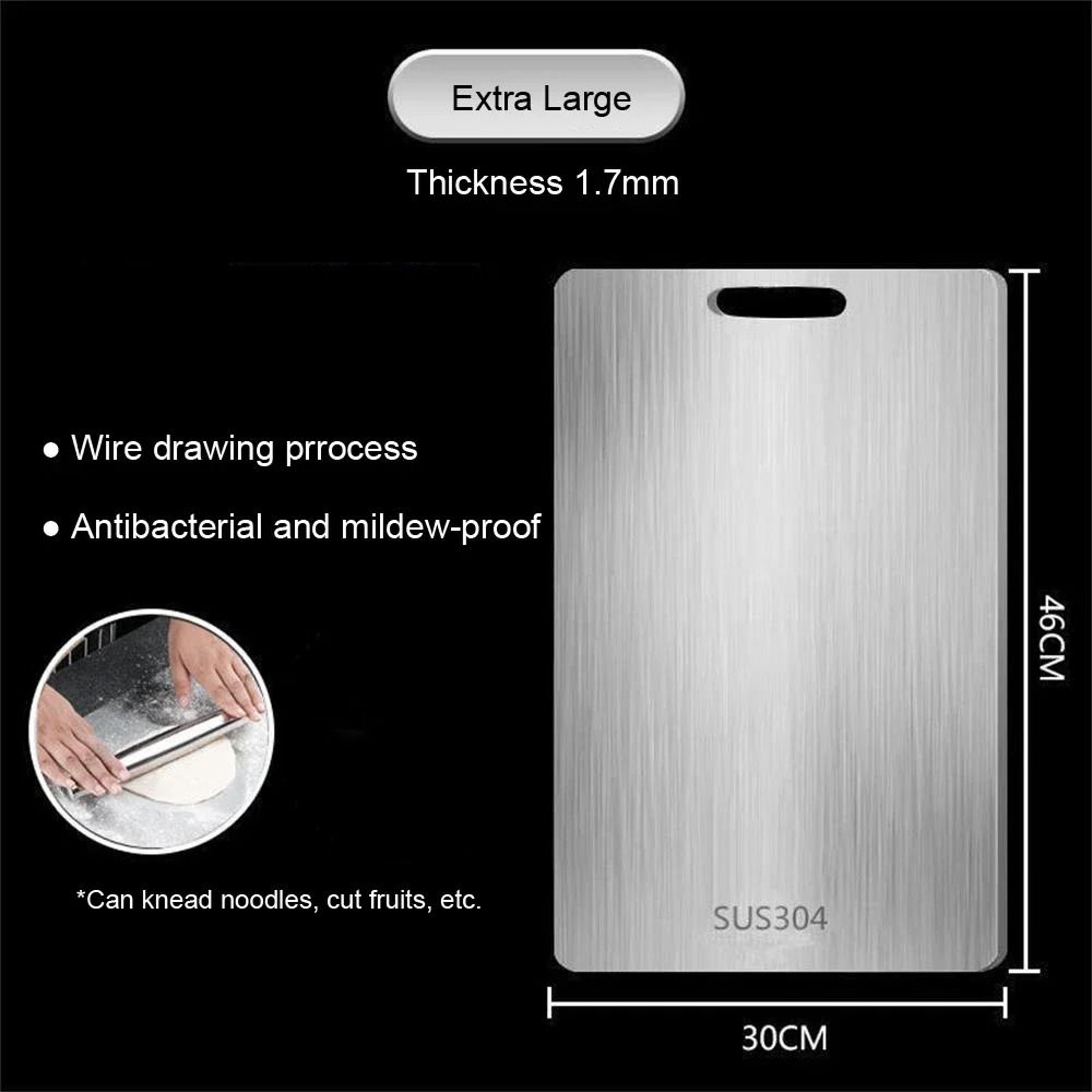 stainless steel double sided cutting board for kitchen and dough prep