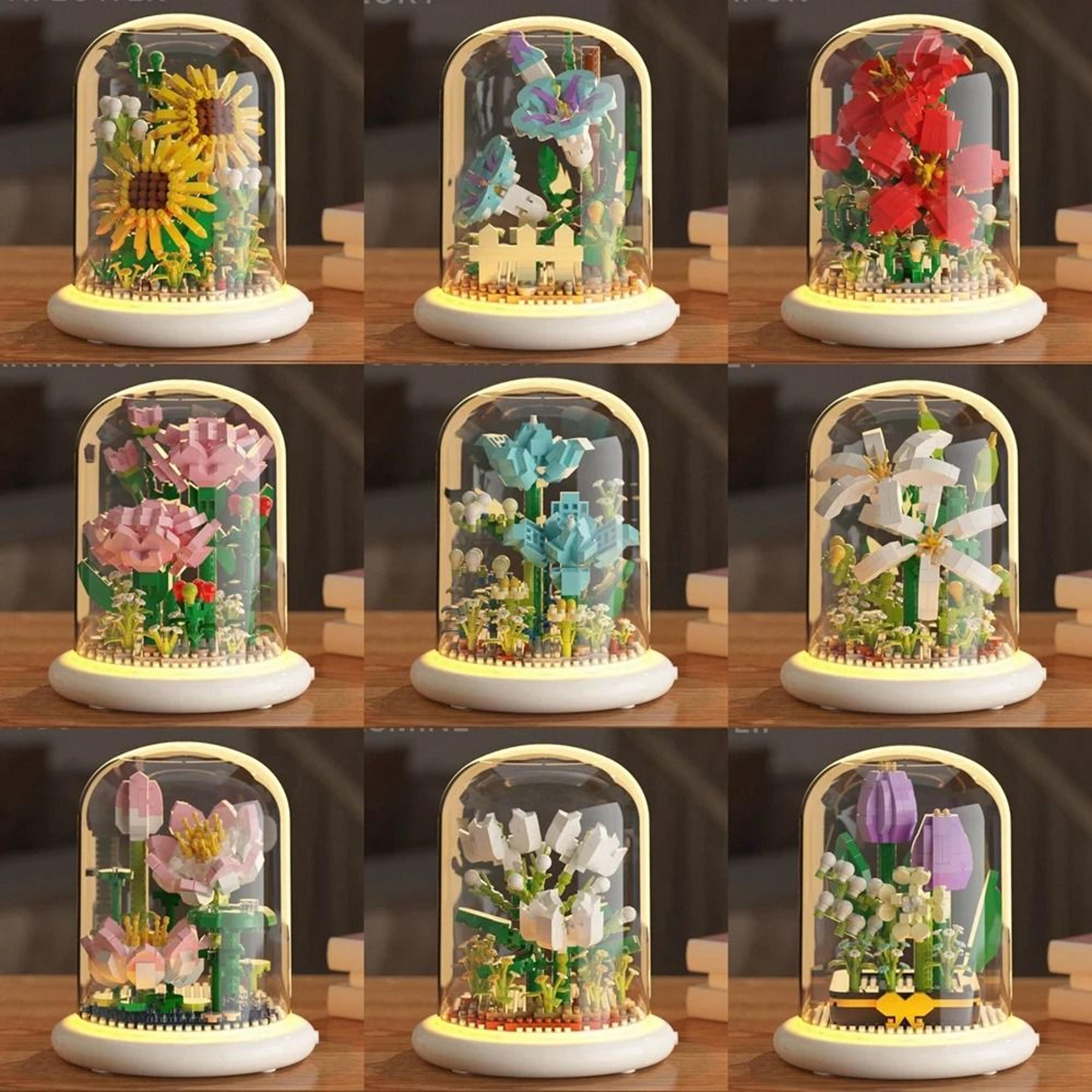 eternal block flower bouquet diy assembly puzzle desktop decor toy