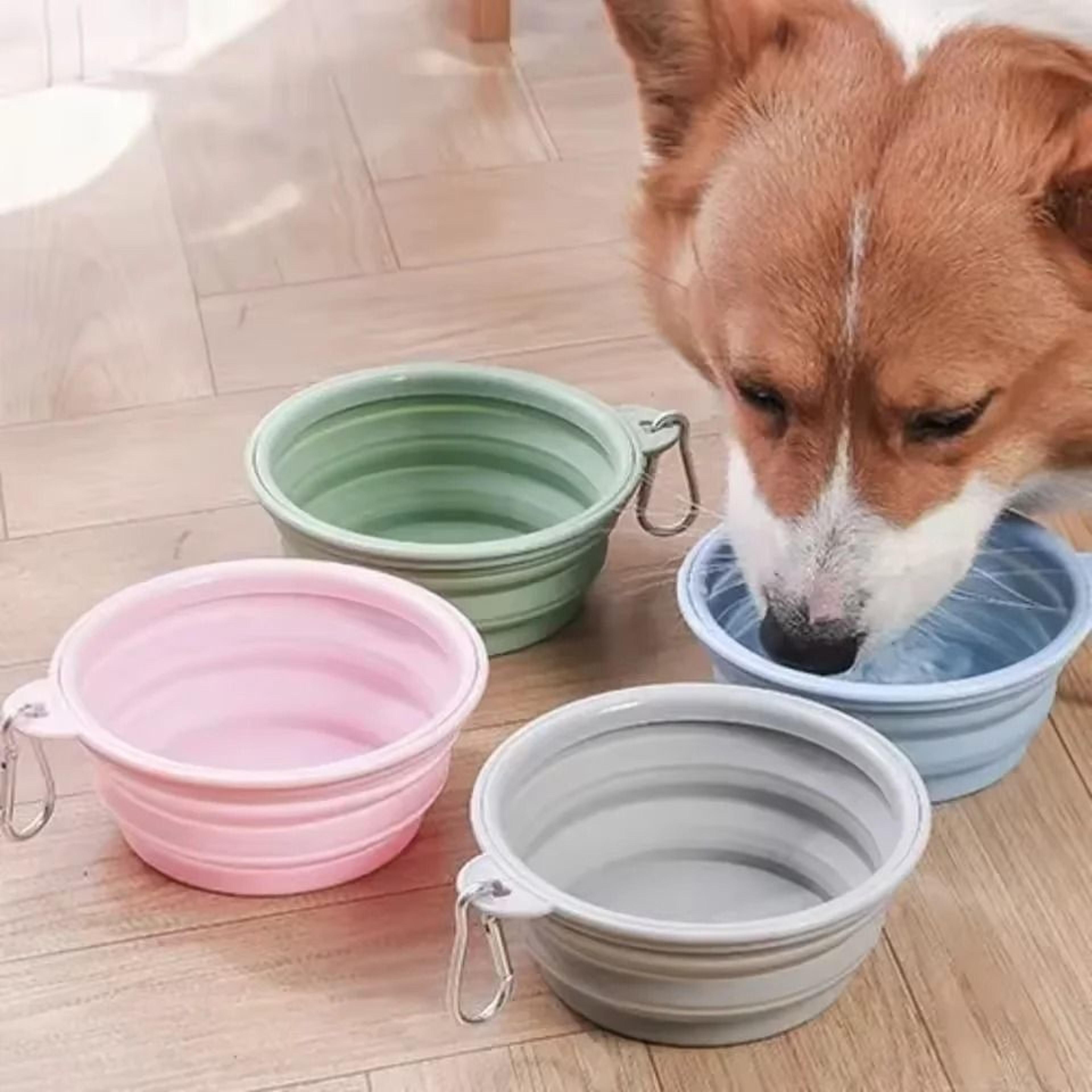 foldable silicone dog bowl large capacity portable pet travel feeding bowl
