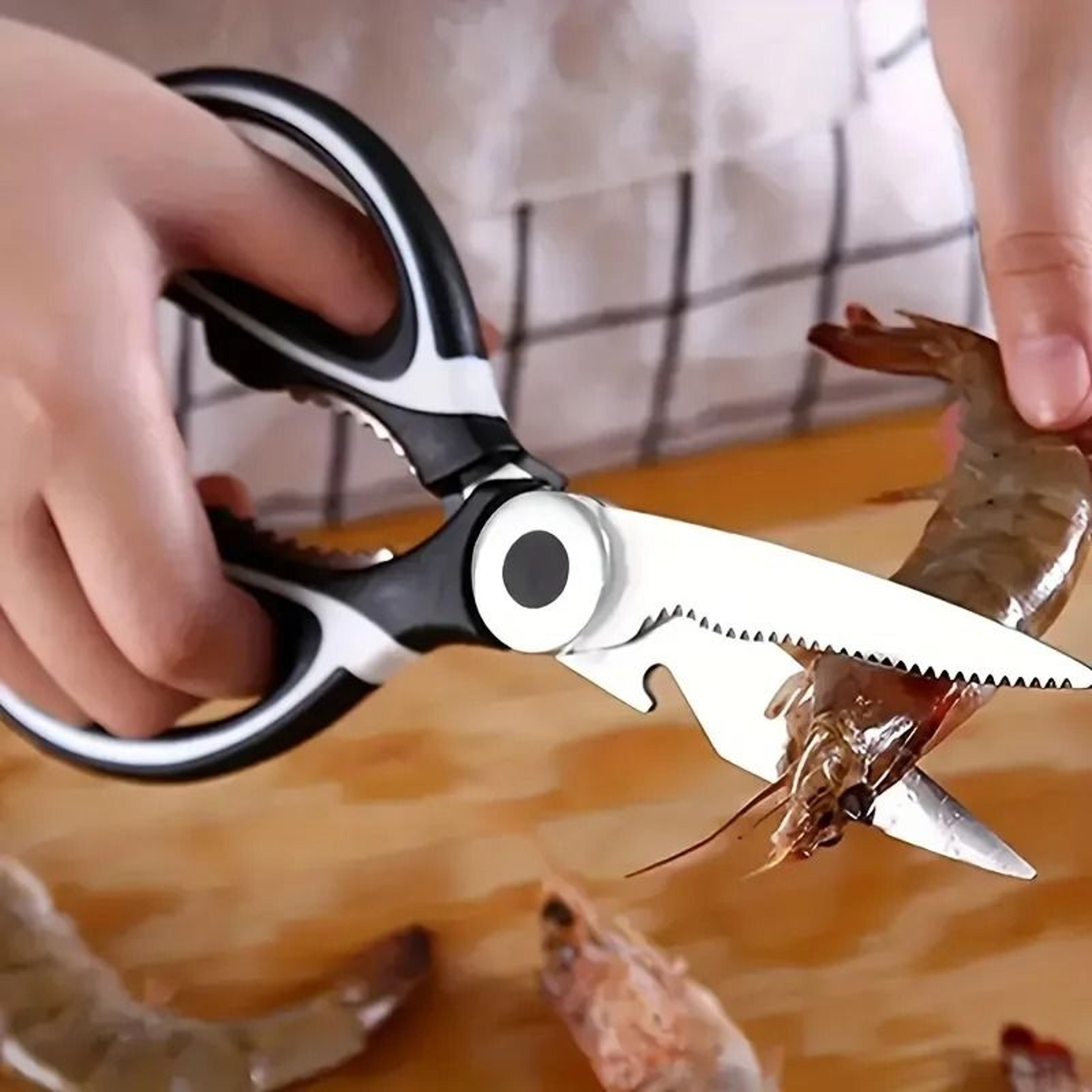 stainless steel kitchen scissors for chicken bone and food prep