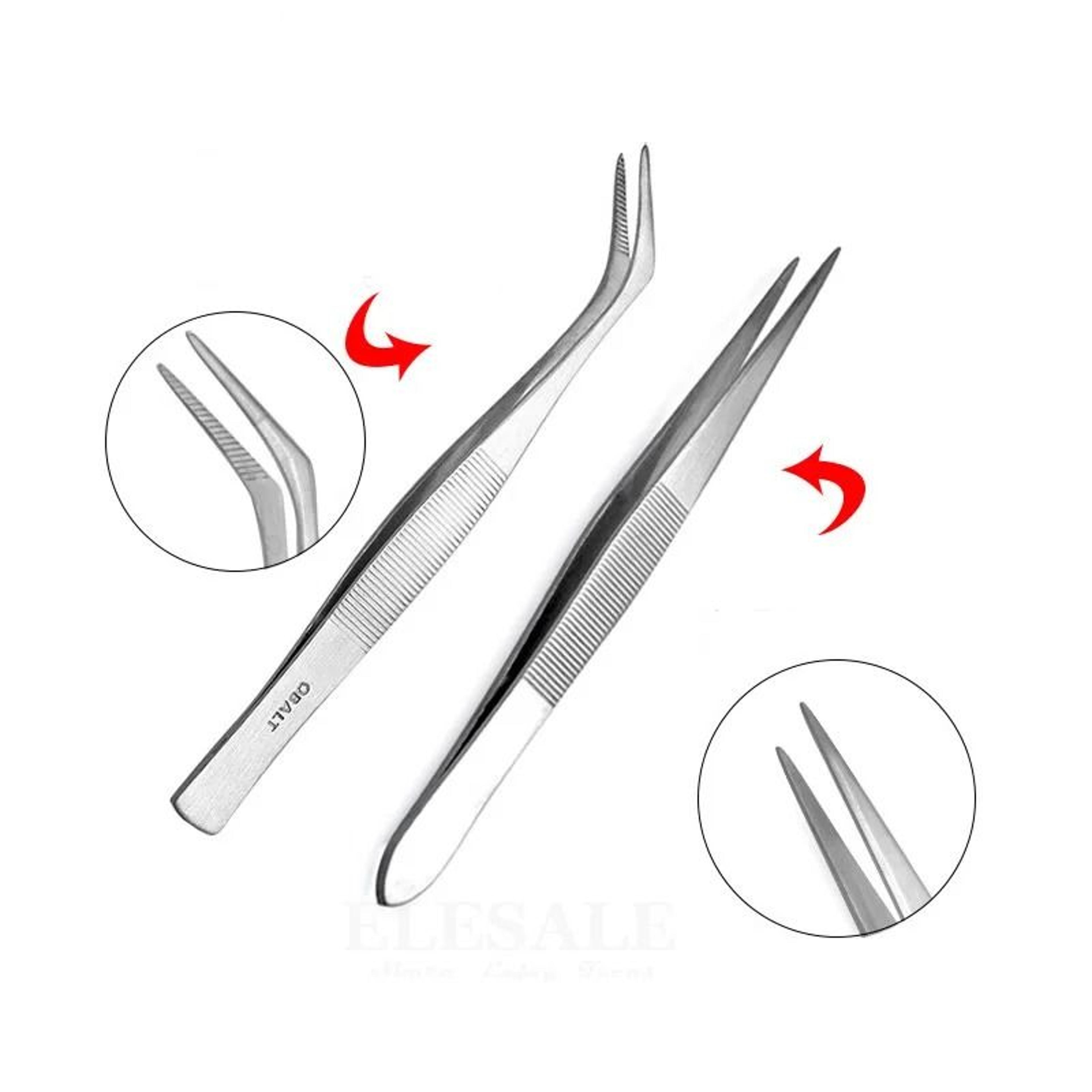 precision stainless steel tweezers multi use grip tool for makeup and repair