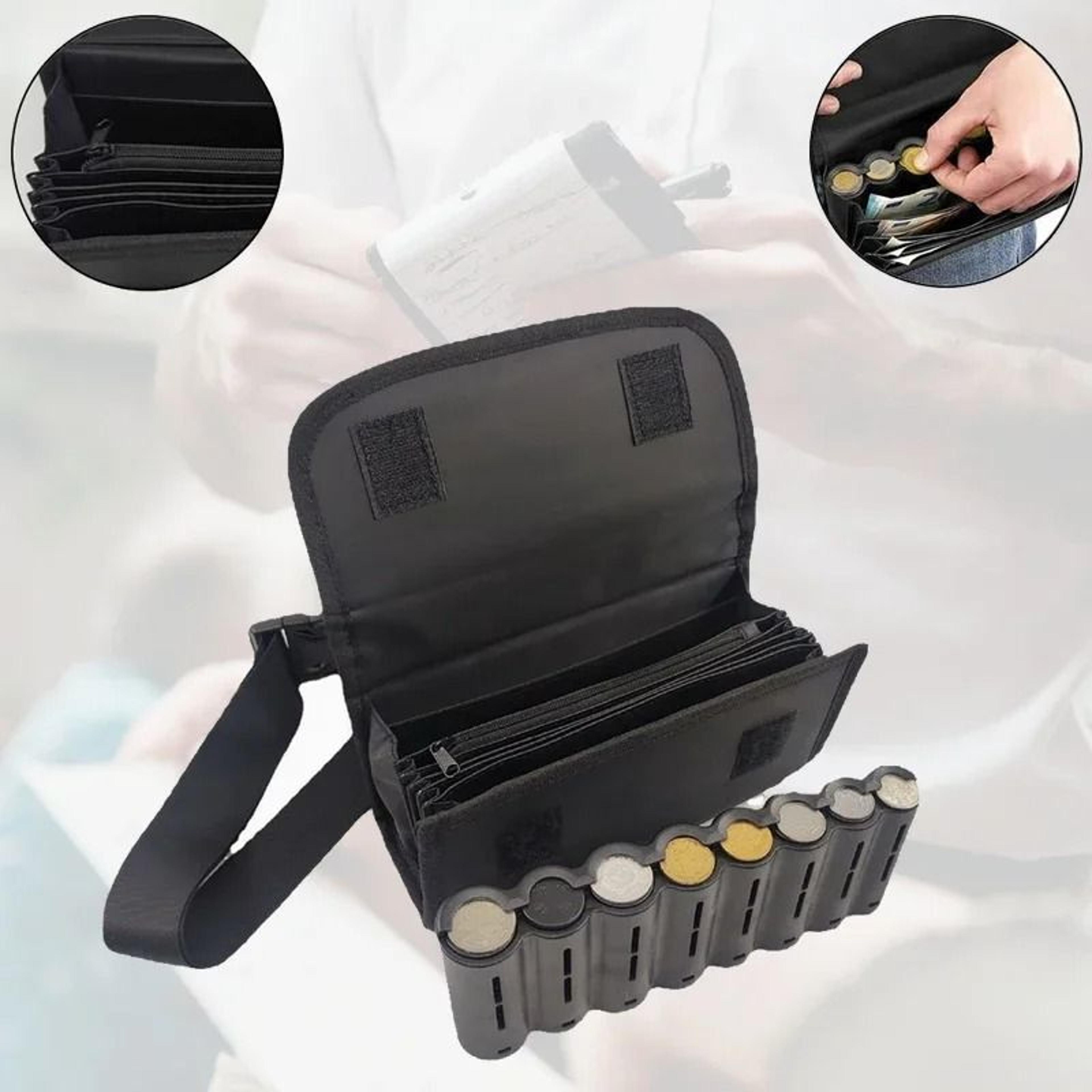 multi pocket coin fanny pack with 8 slot coin holder waist wallet
