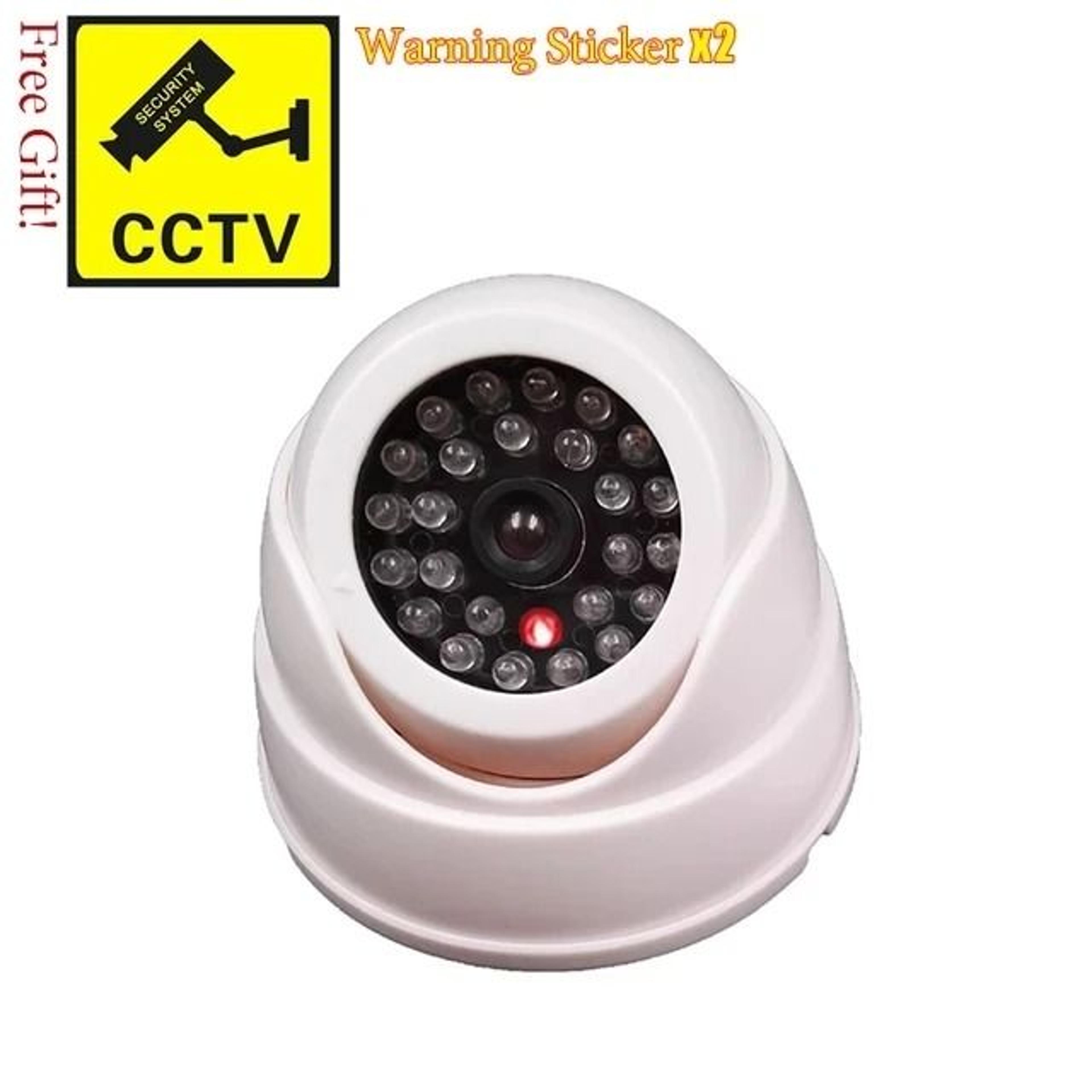 dummy cctv camera with flashing red led for home security