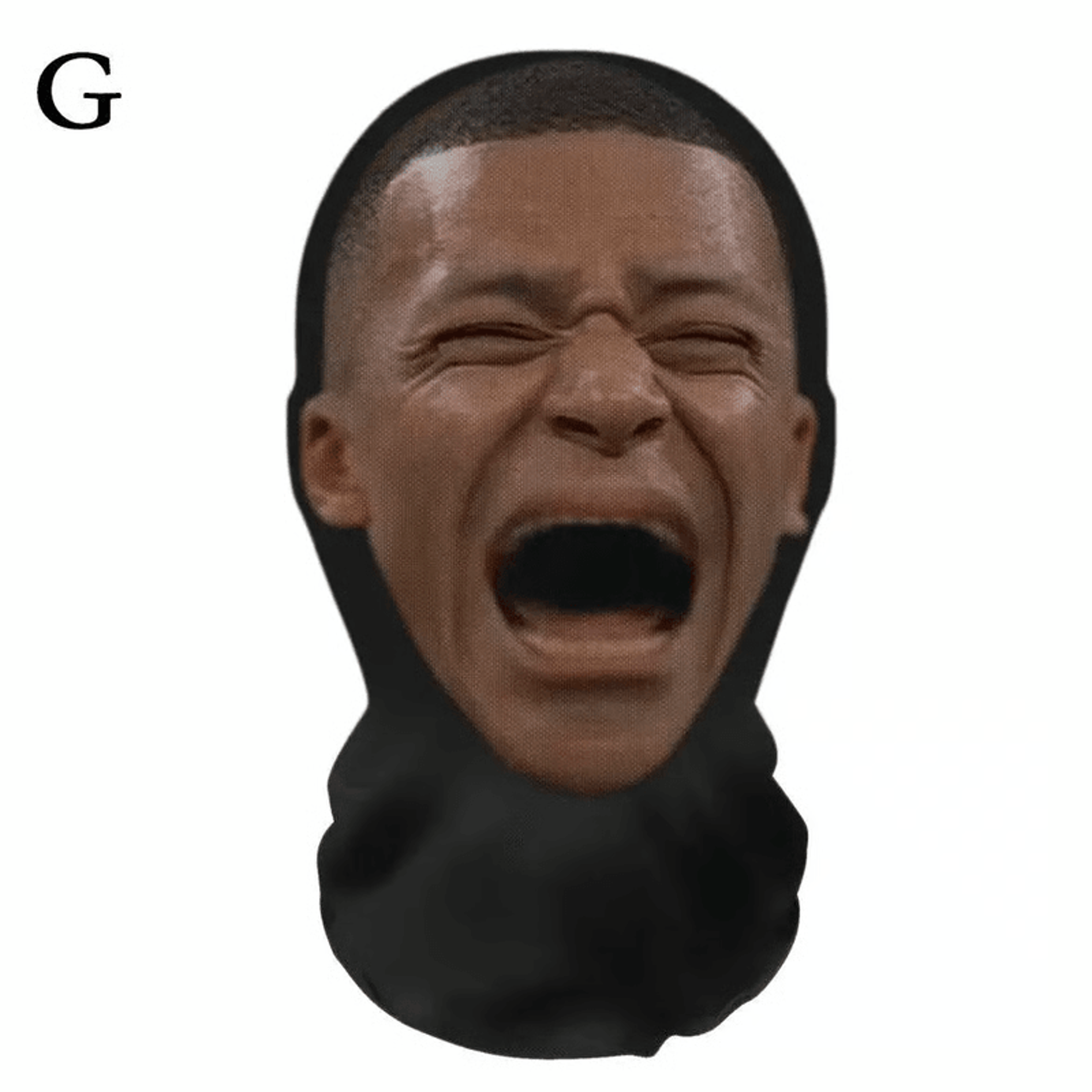 seamless funny face mask side profile