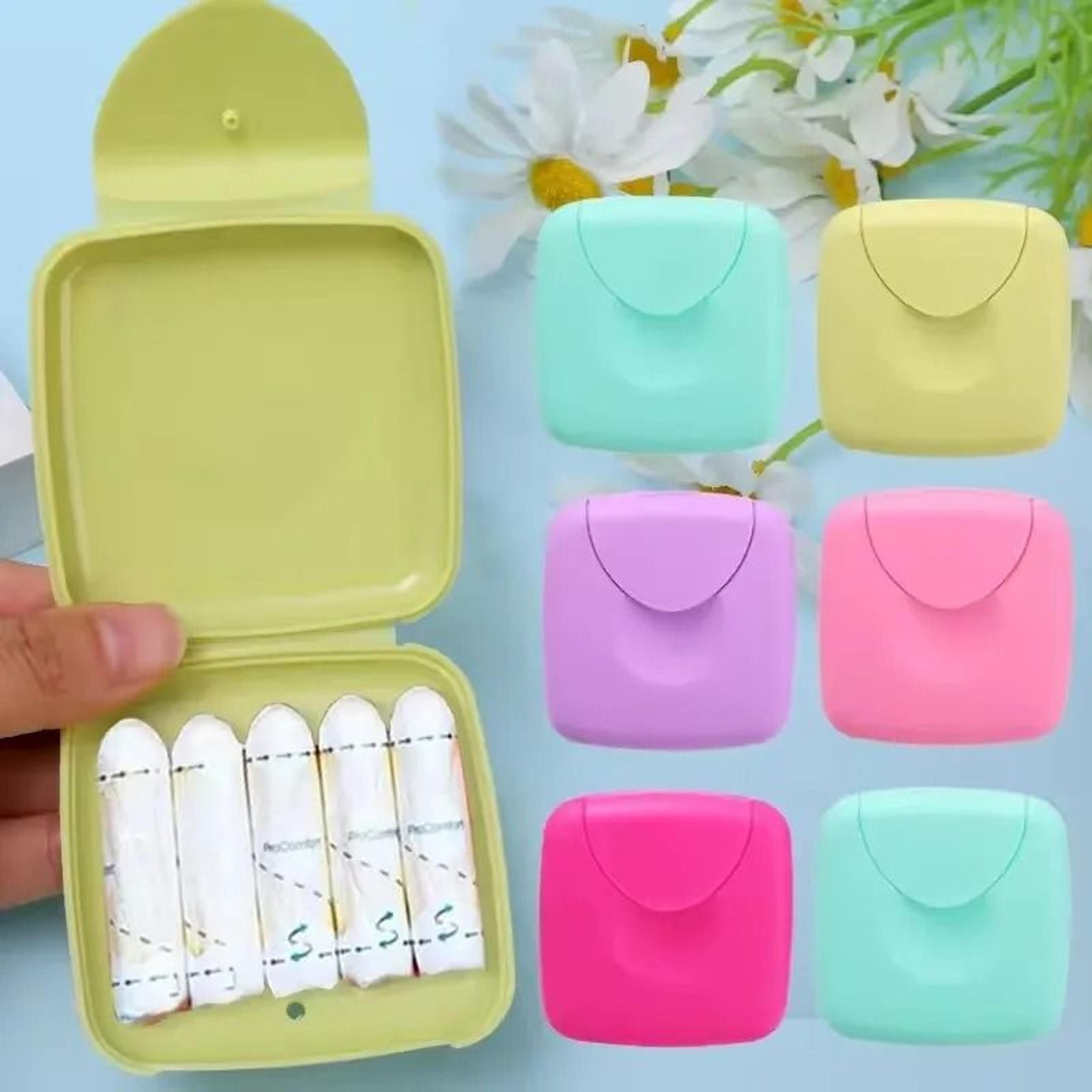 portable tampon storage box women travel feminine hygiene organizer