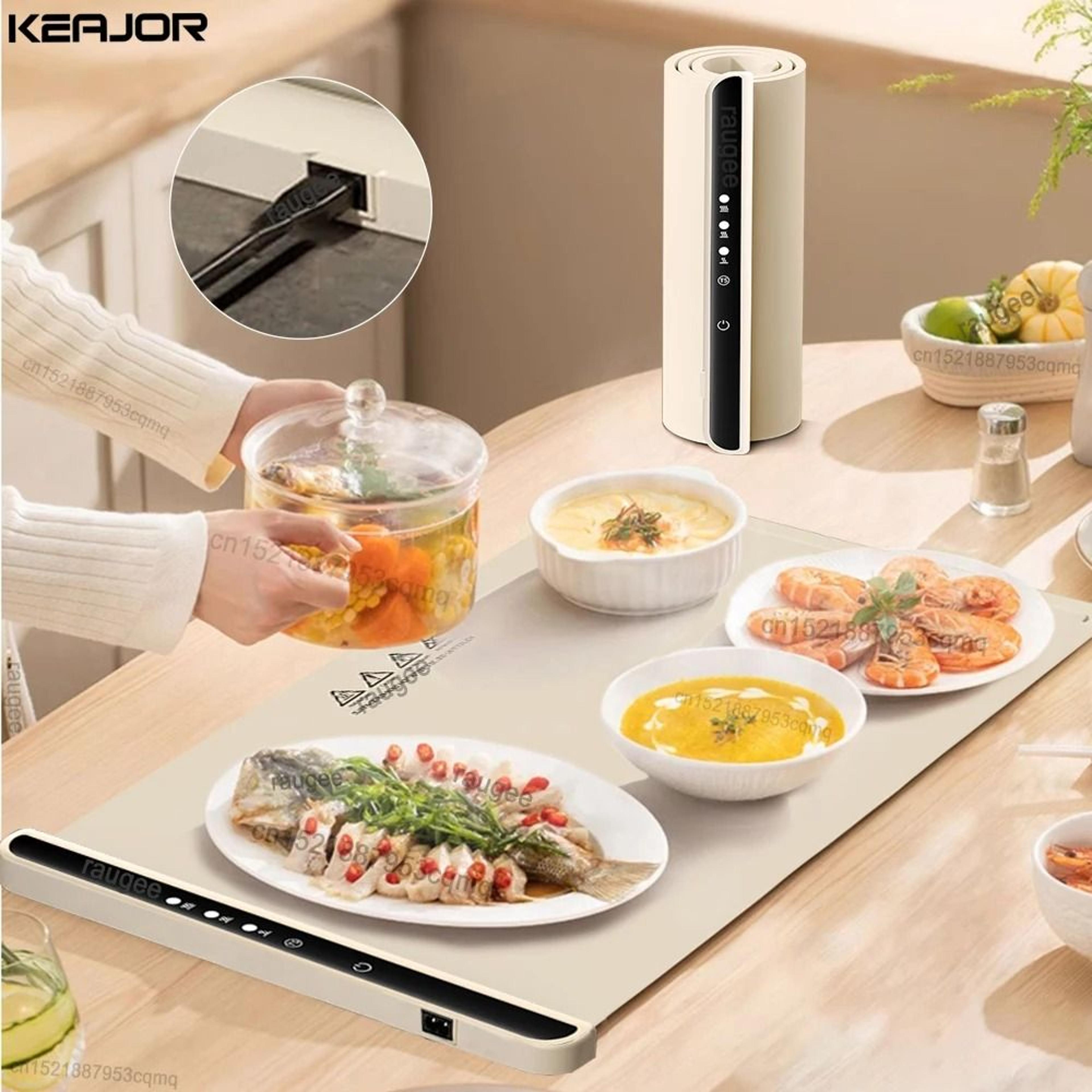 foldable electric warming tray smart food warmer mat with 3 temperature settings