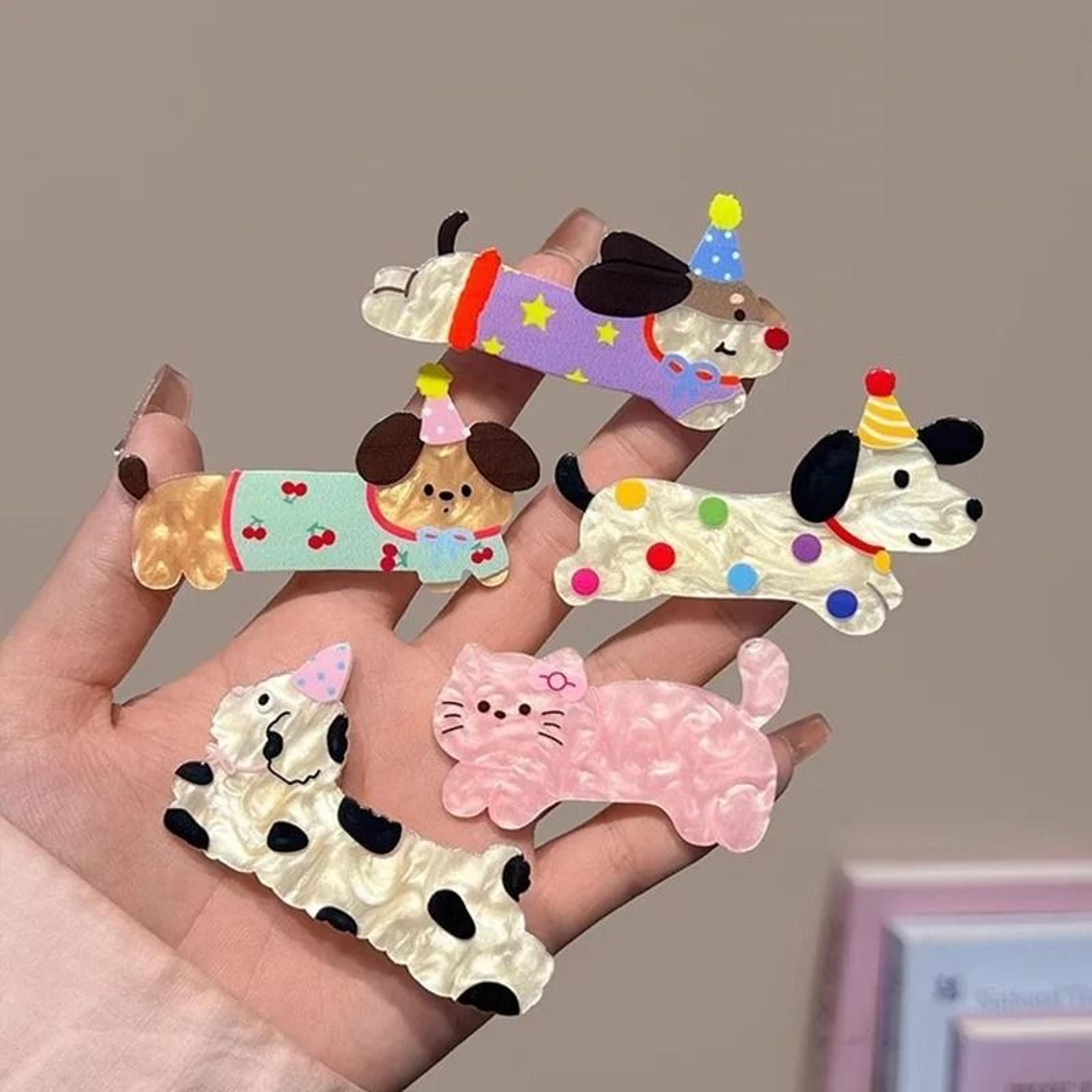 cute cartoon animal hair clips set duckbill party hair clips for girls