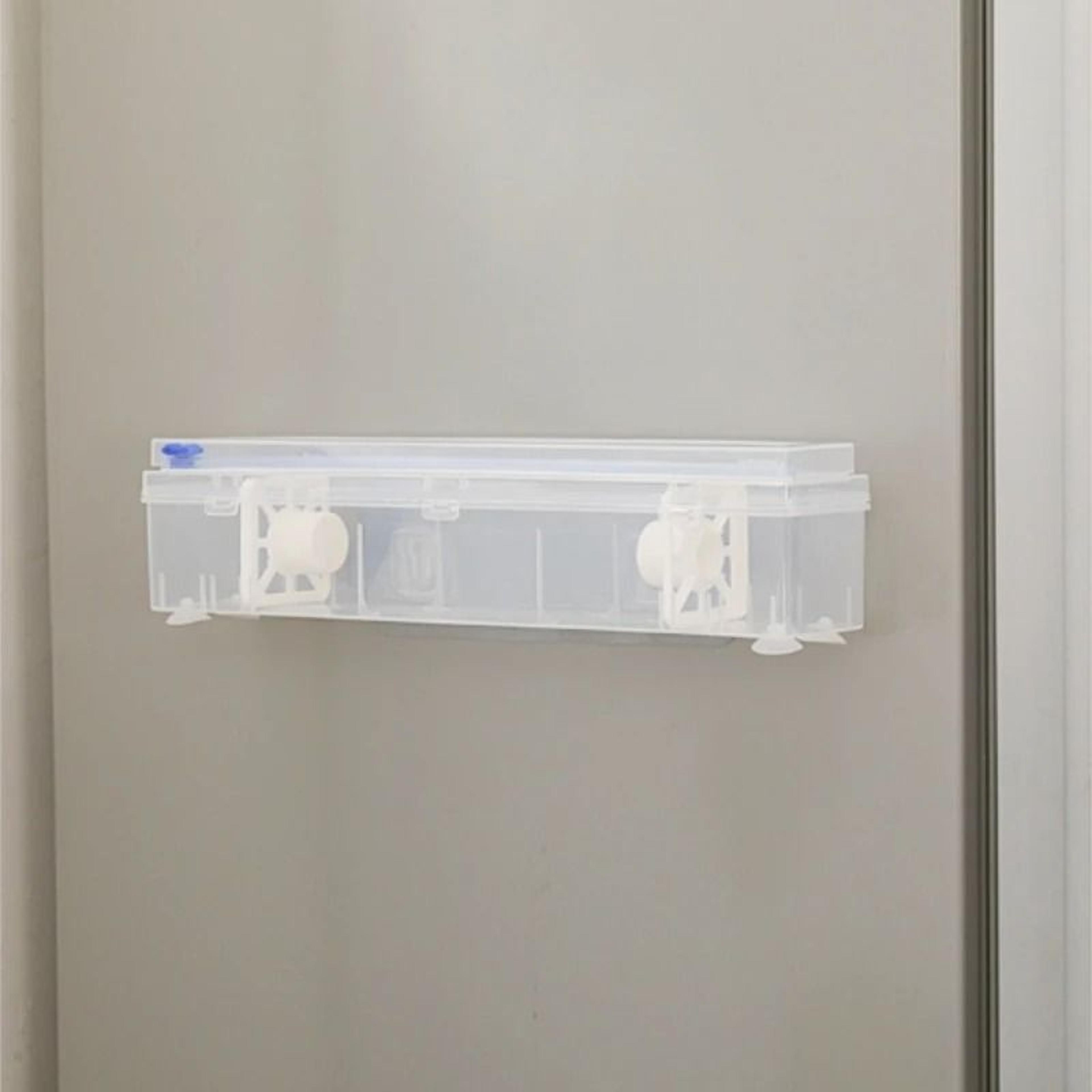 reusable plastic wrap cutter and dispenser kitchen cling film organizer