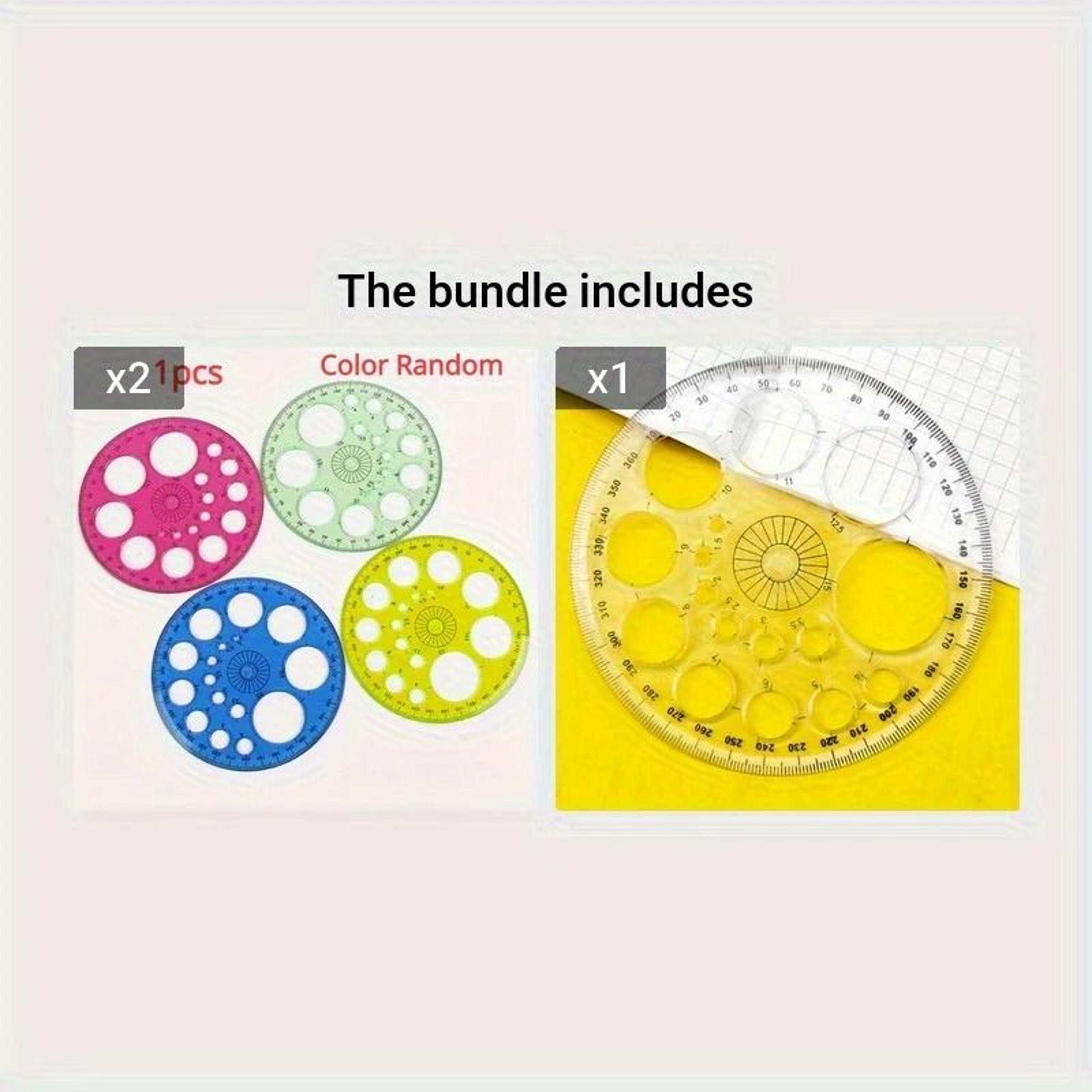 360 Degree Rotating Round Ruler Circular Drafting Ruler With Degree Markings 4