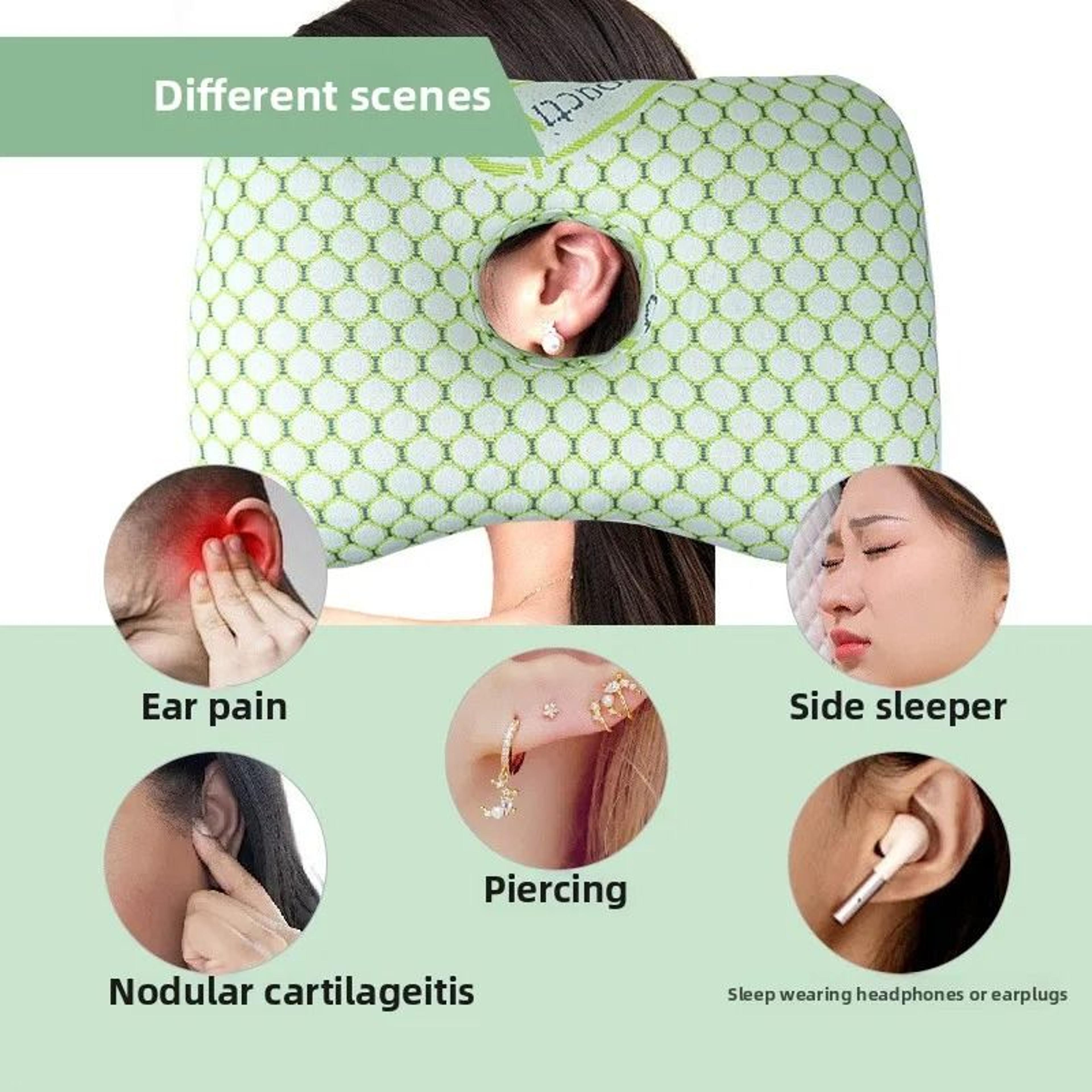 Bamboo Fiber Orthopedic Ear Pillow For Side Sleepers With Pressure Relief Design 4