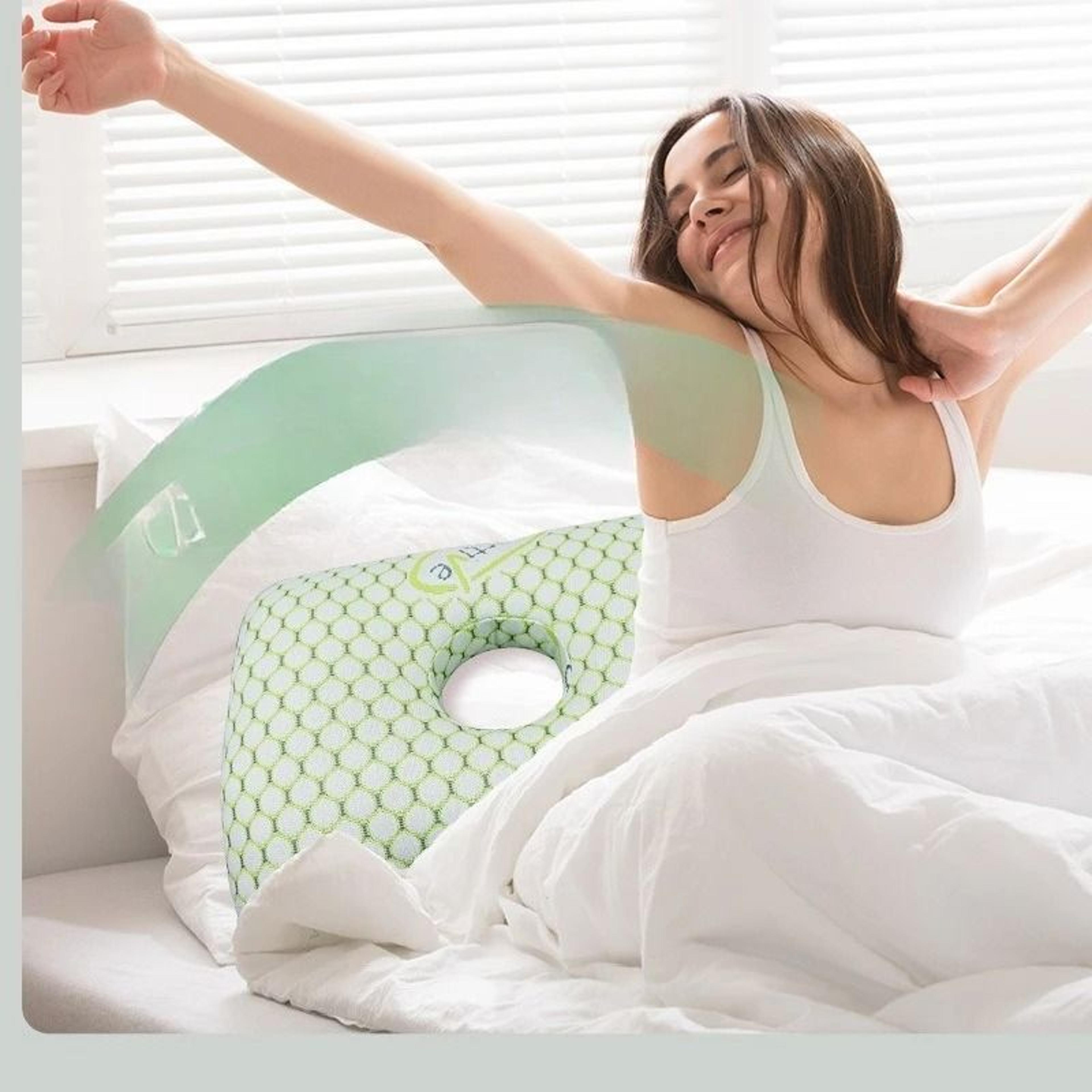 Bamboo Fiber Orthopedic Ear Pillow For Side Sleepers With Pressure Relief Design 6