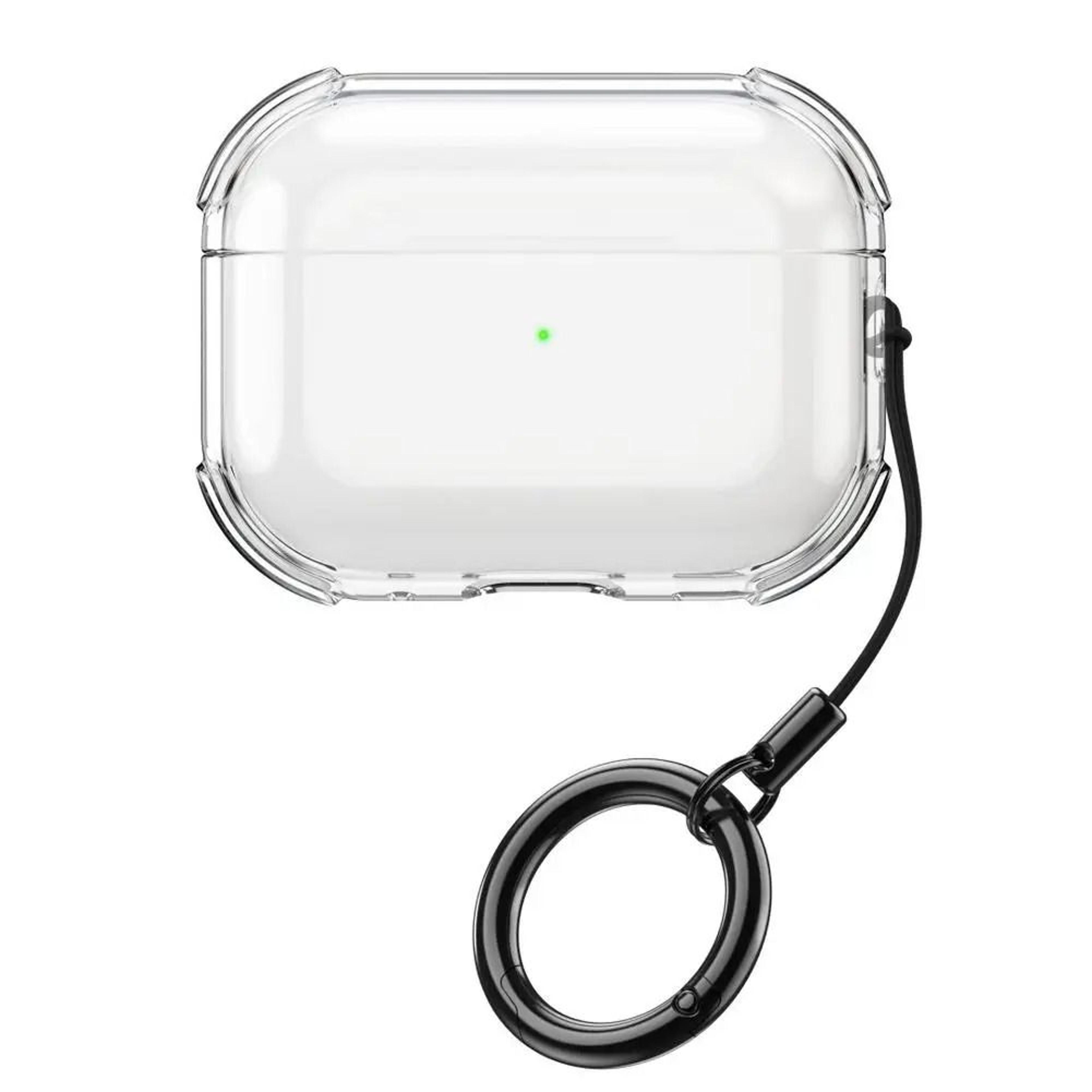 transparent tpu protective case for airpods pro 3 with lanyard
