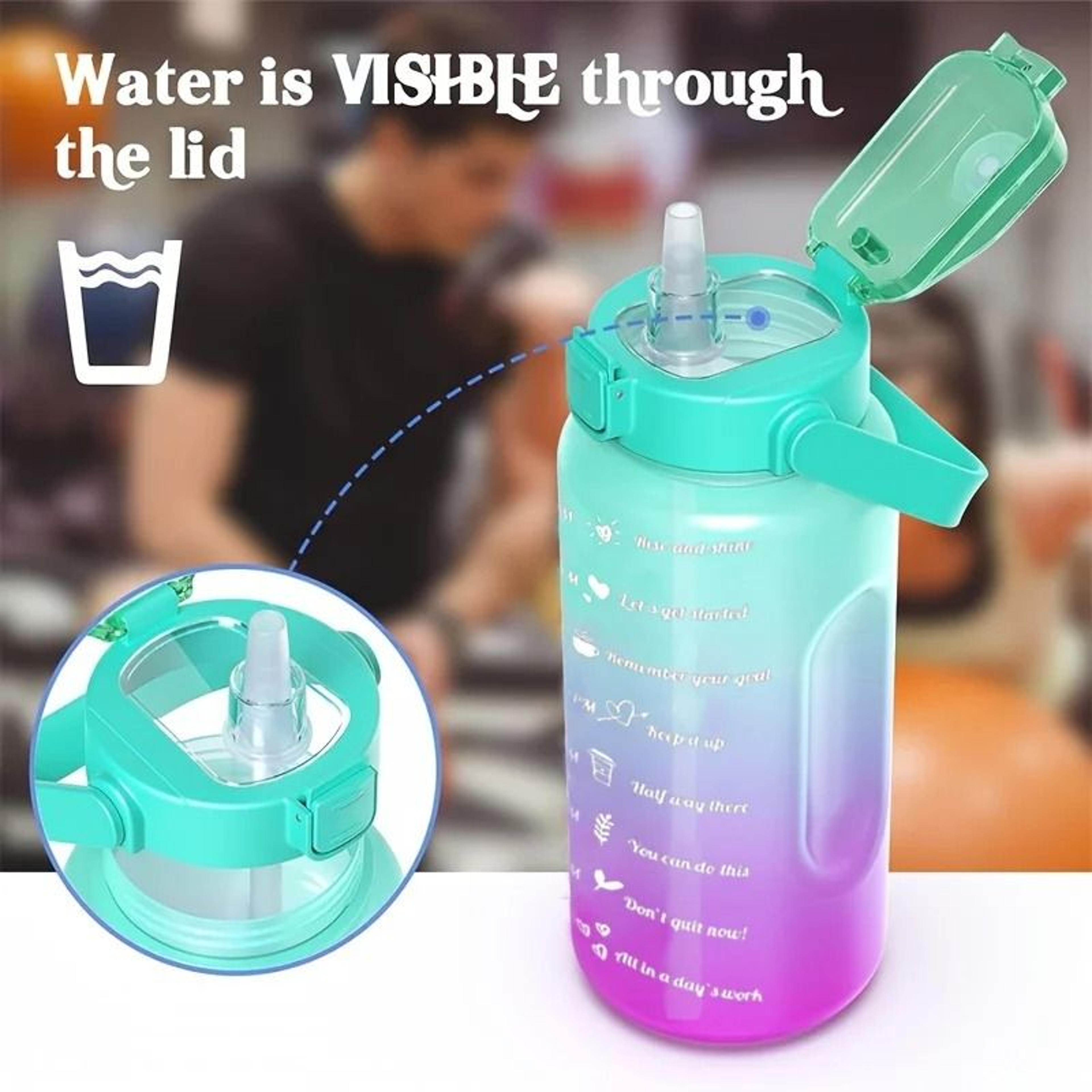 2 Liter Motivational Water Bottle Leakproof Sports Hydration Bottle 9