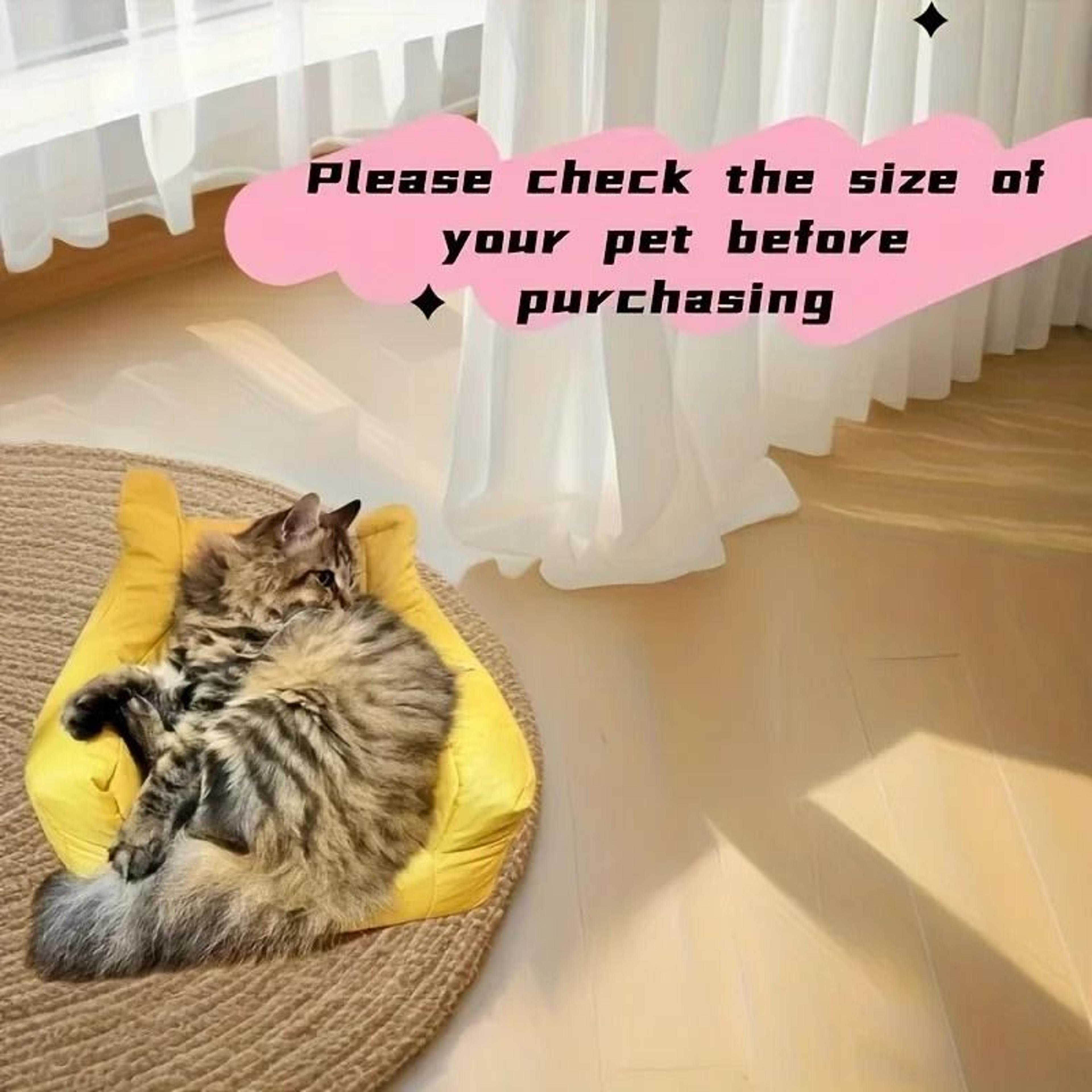 Cartoon Cat Sofa Bed Cozy Indoor Pet Couch With Washable Cover 5