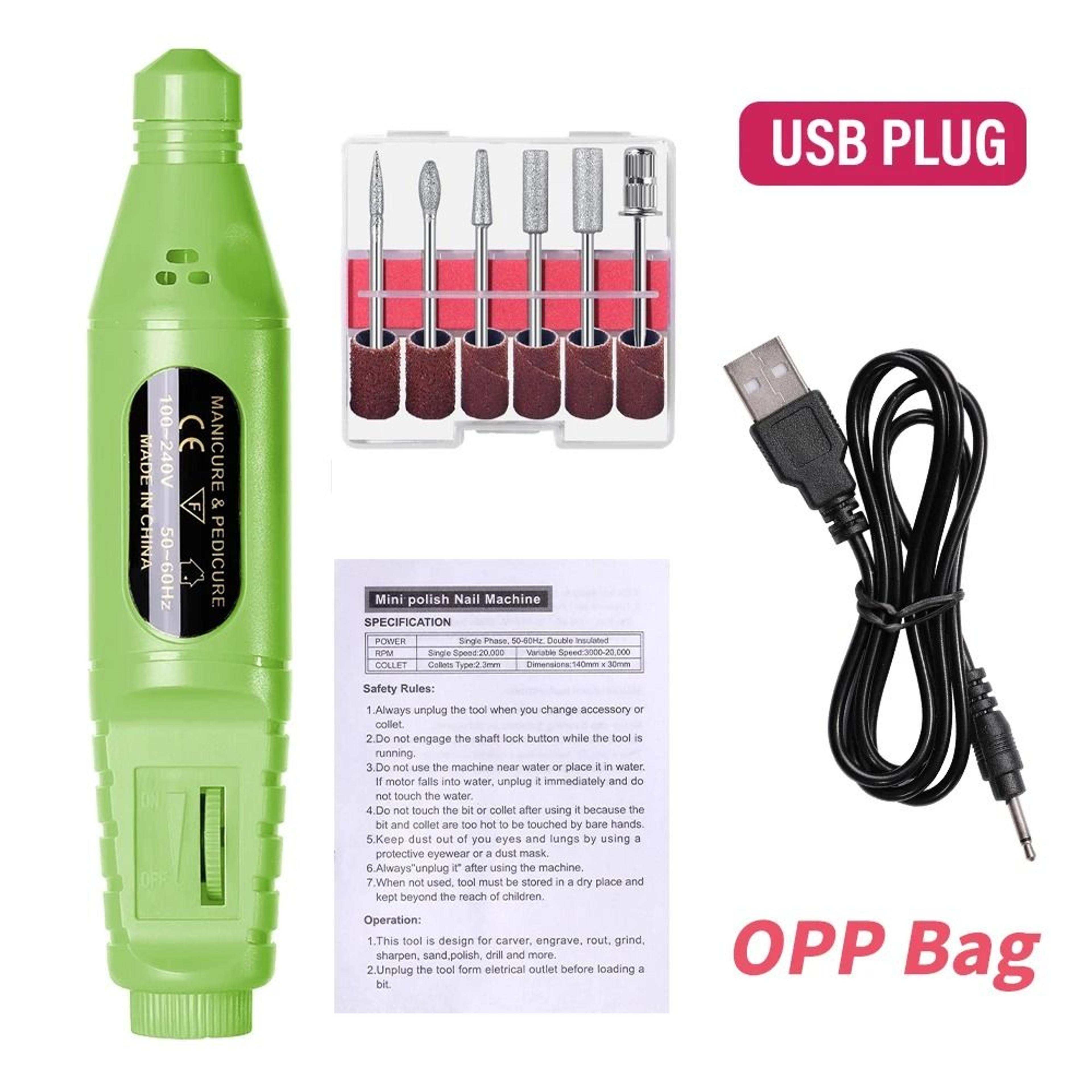 LINMANDA 6 In 1 Electric Nail Drill Portable Manicure Nail File Kit 7