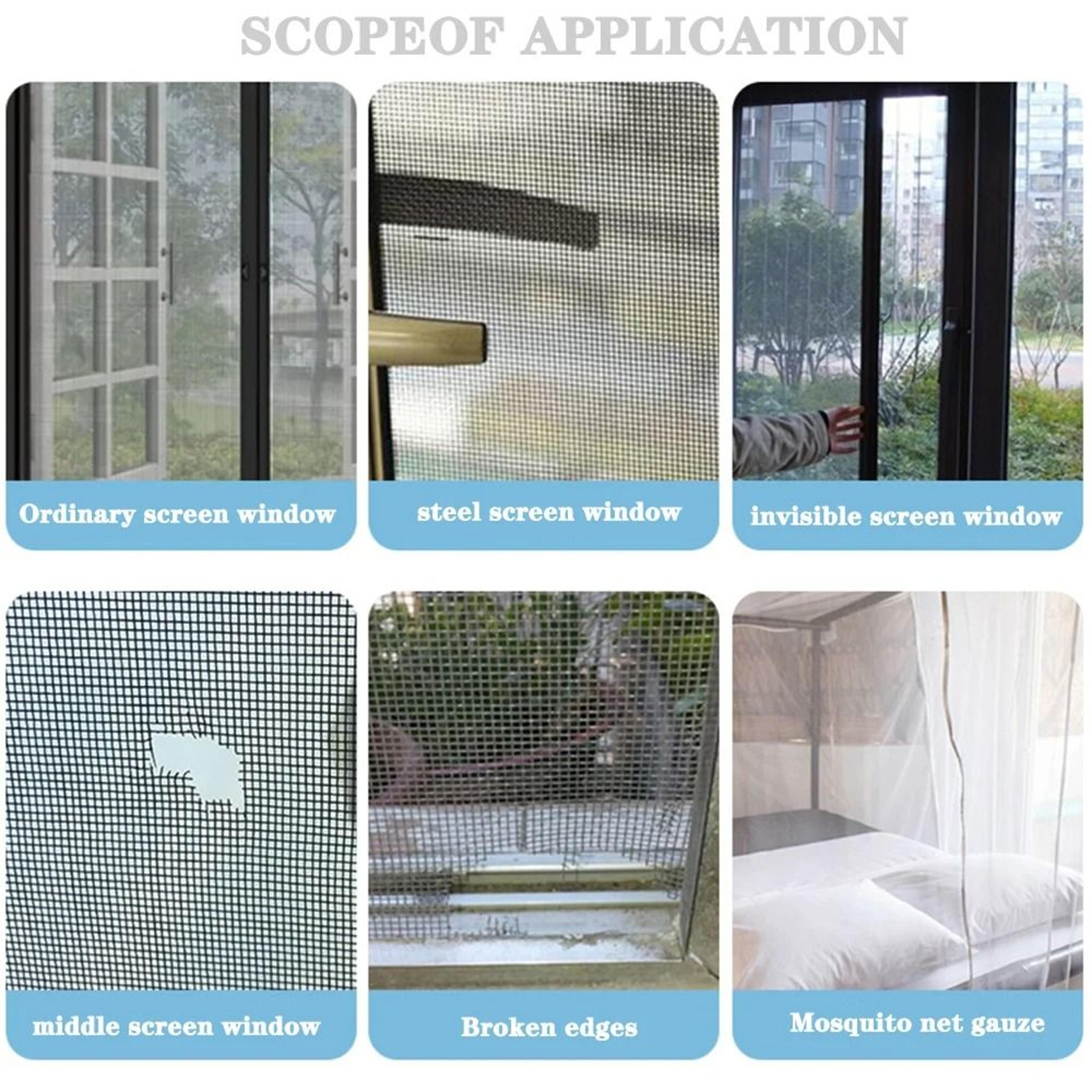 Window Screen Repair Tape Self Adhesive Mesh Patch For Mosquito Protection 5
