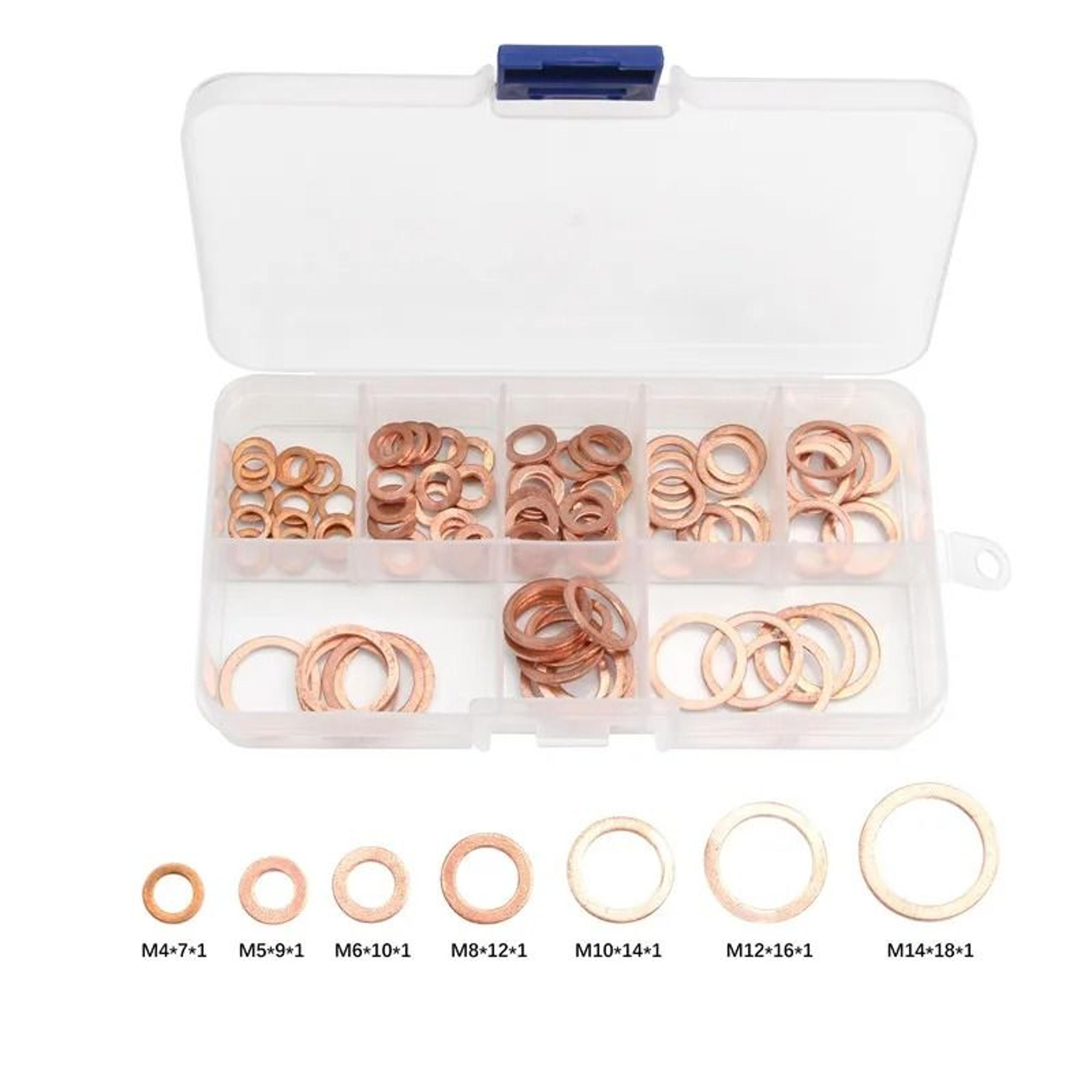 Copper Sealing Washer Set Oil Drain Plug Gasket Copper Crush Washers 4