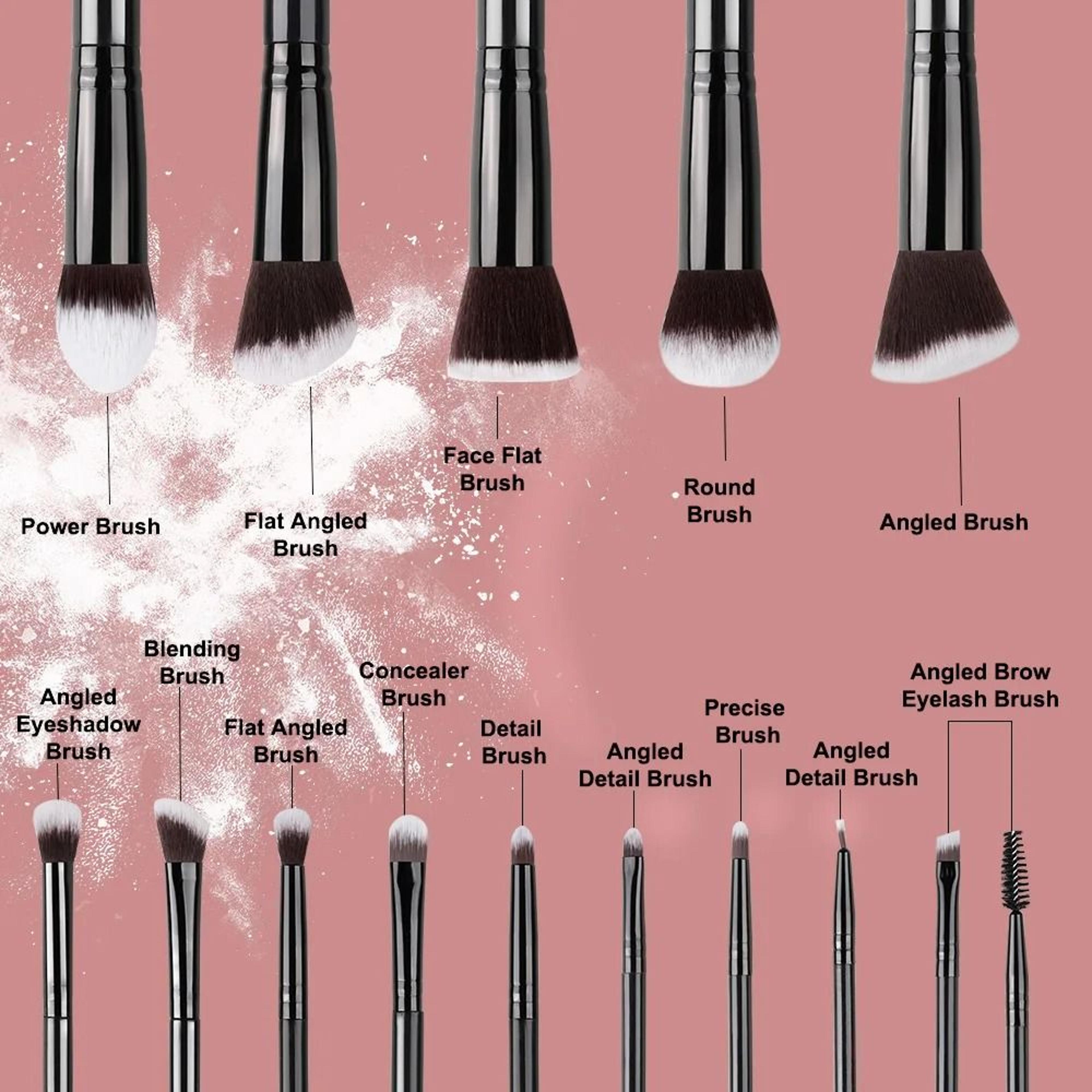 14 Piece Makeup Brush Set Soft Fluffy Foundation Blush Eyeshadow Brushes 13