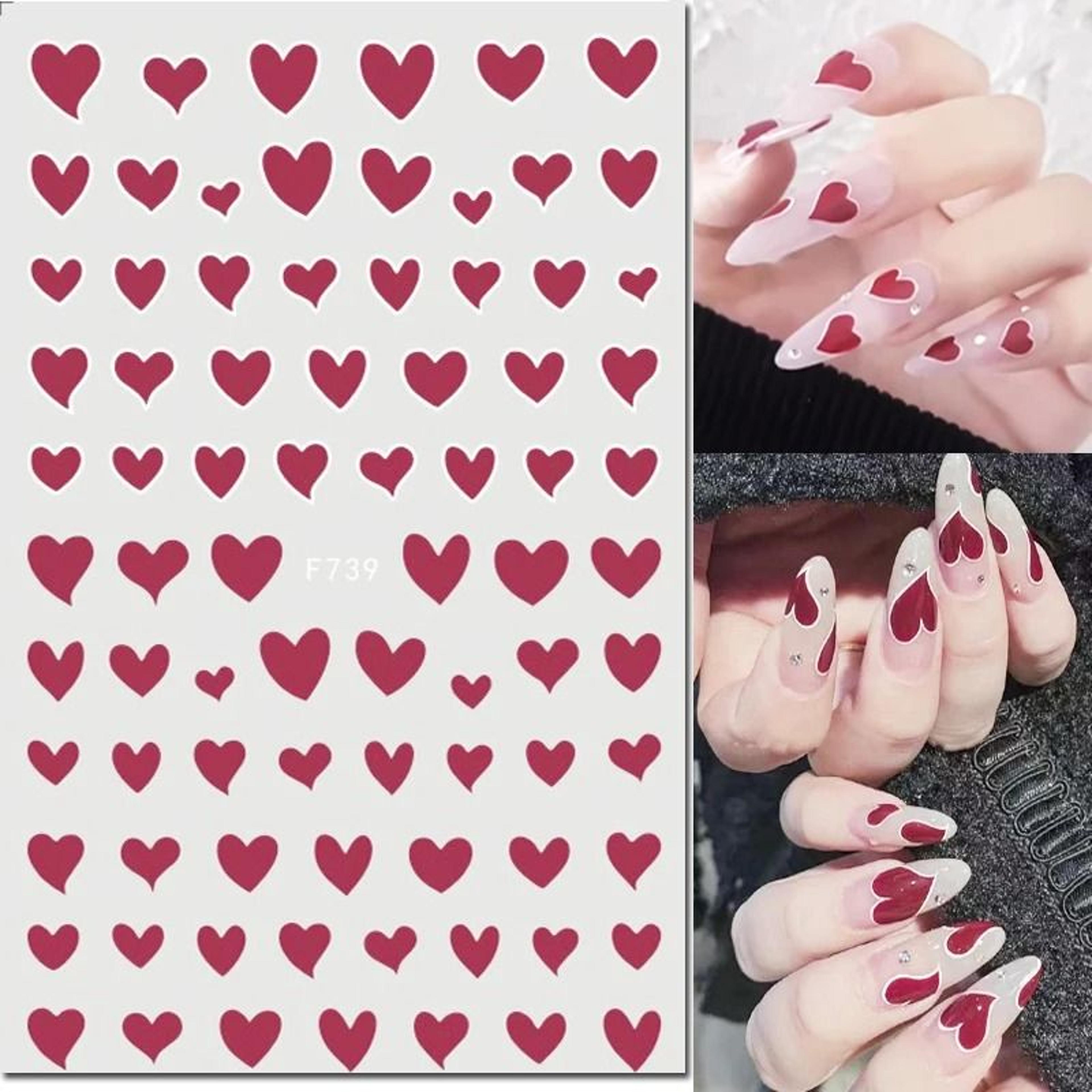 3d nail art stickers love heart star cloud french tip nail decals