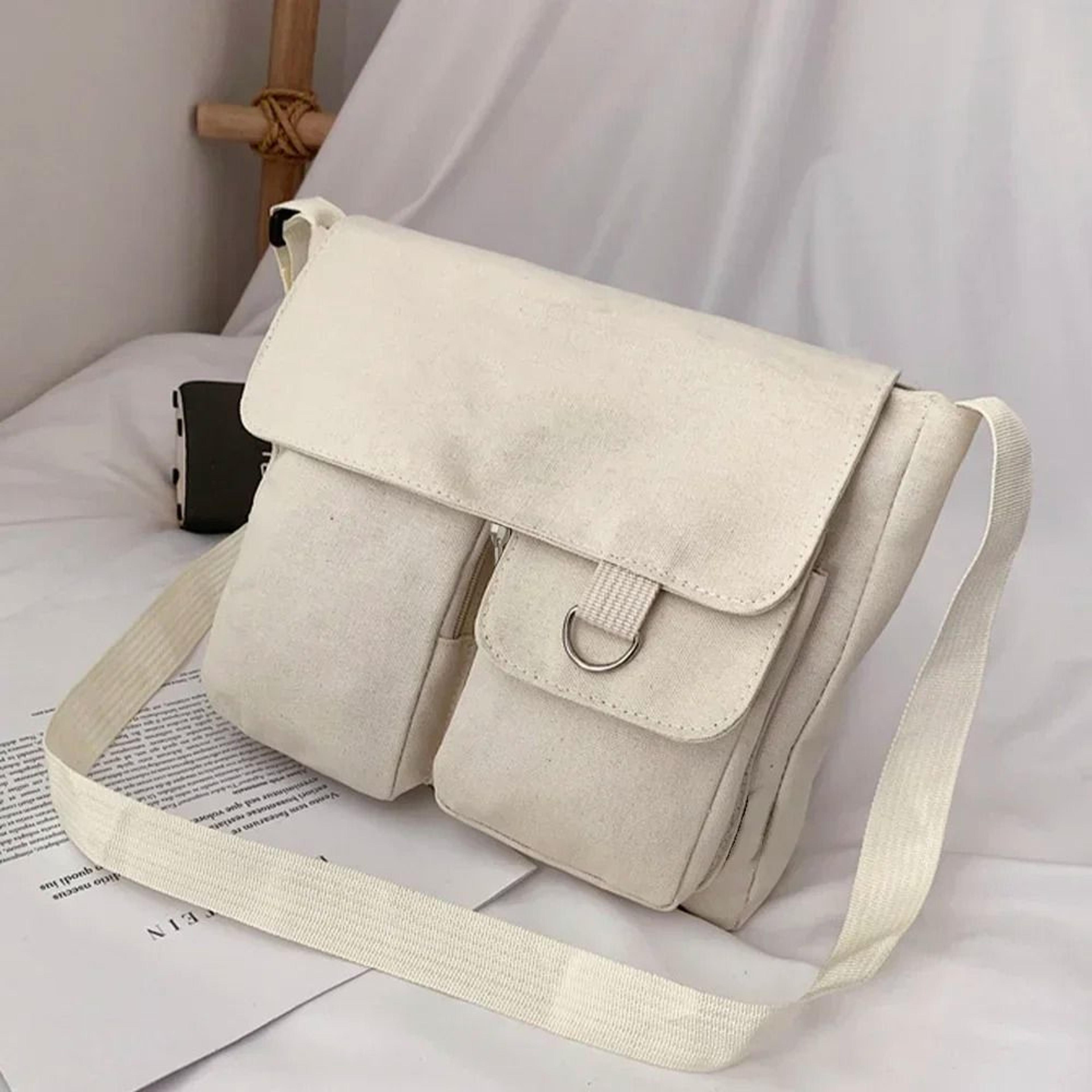 Canvas Crossbody Bag For Women Large Capacity Casual Shoulder Bag 2