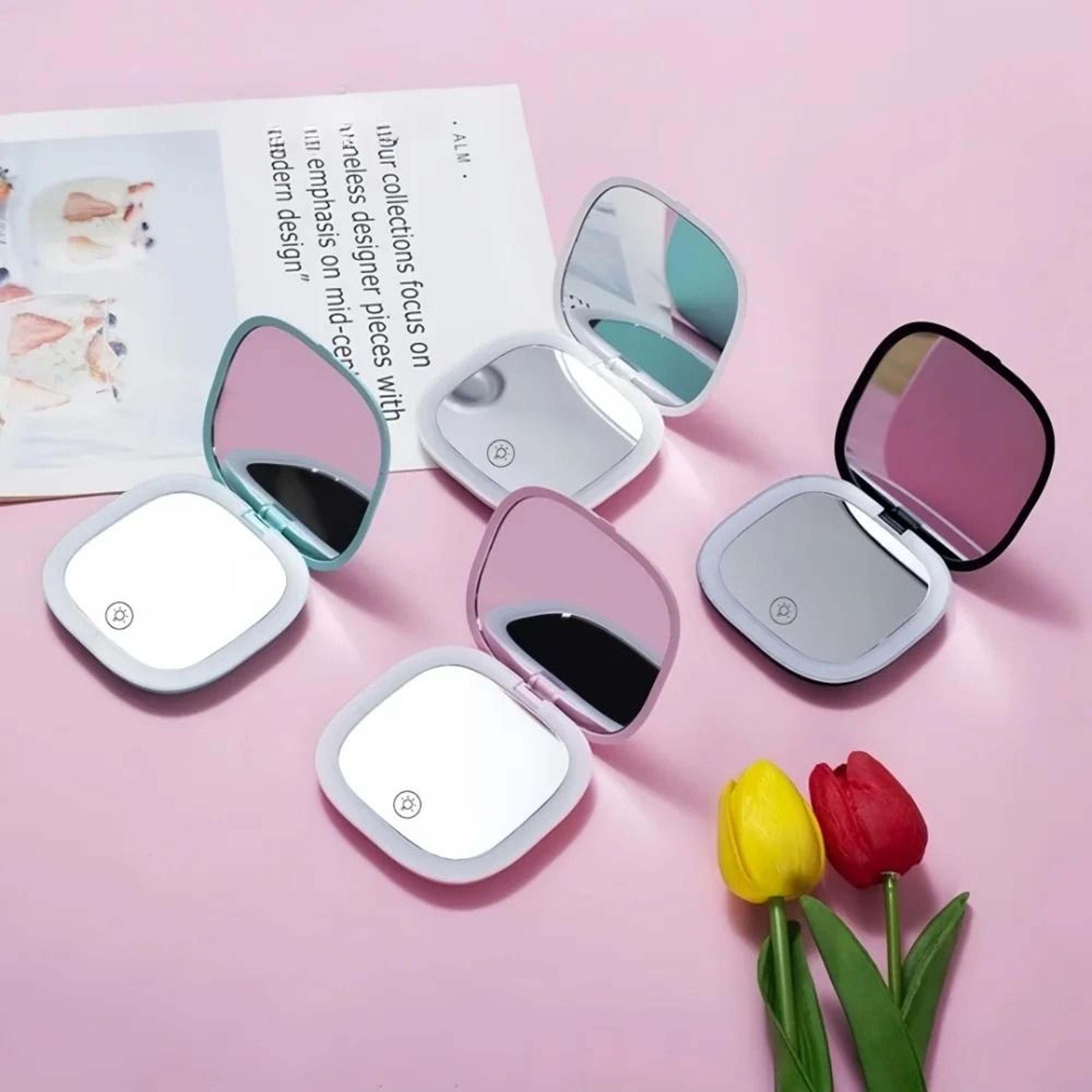 double sided led makeup mirror with 3x magnification usb rechargeable