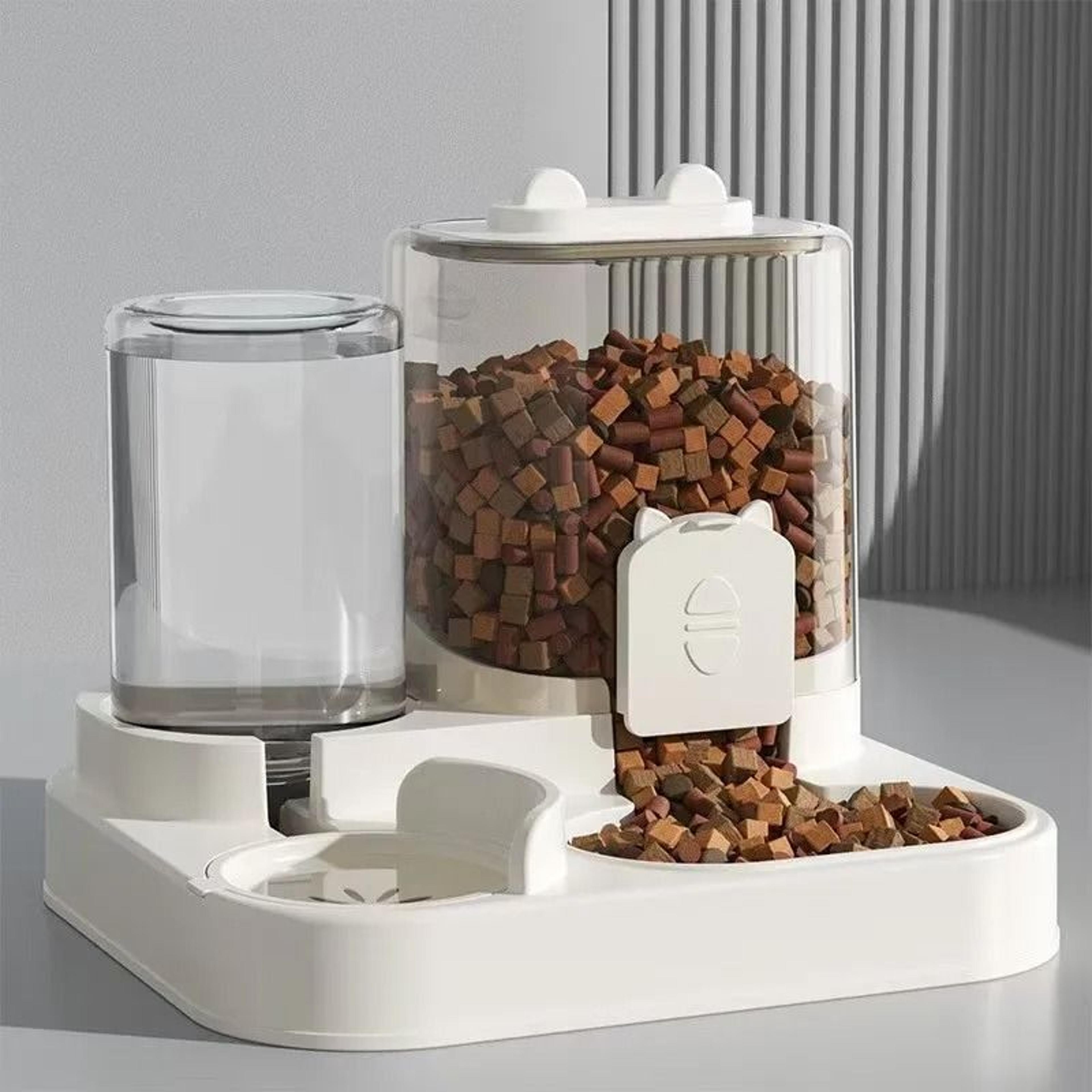 Automatic Pet Feeder With Water Fountain Large Capacity Food Dispenser For Dogs And Cats 2