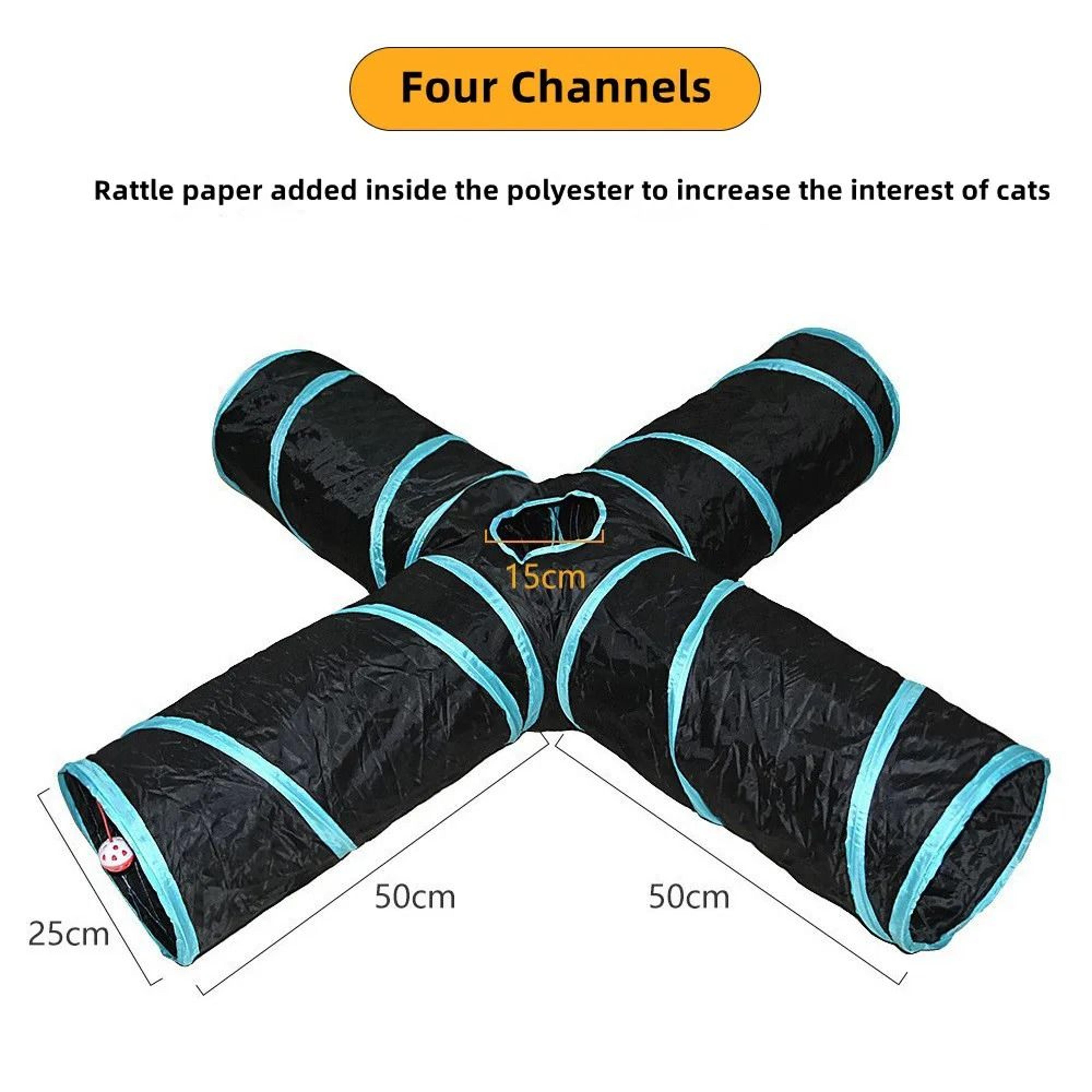 Foldable Cat Play Tunnel Breathable Indoor Cat Toy Tube 19