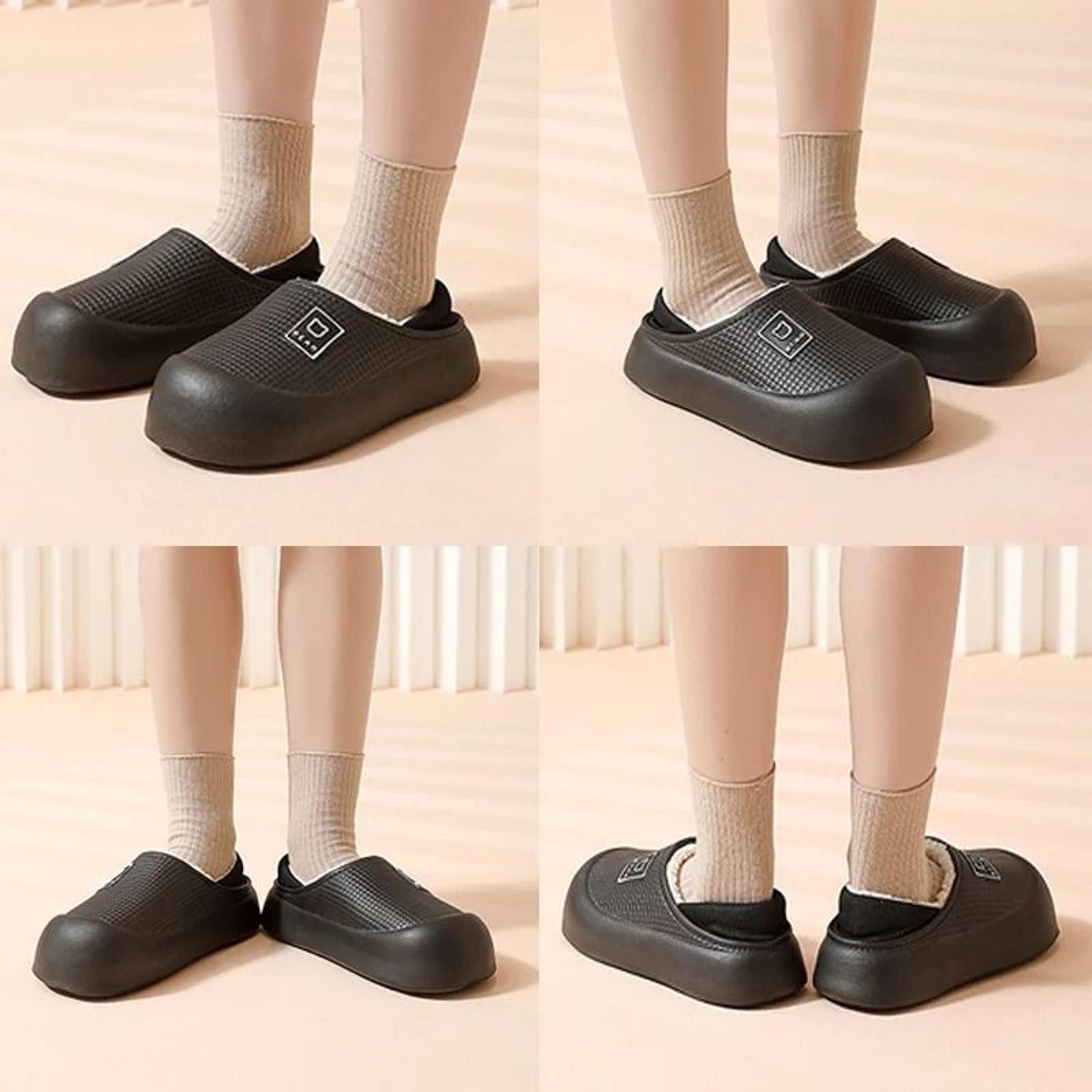 Waterproof Plush Cotton Slippers With Non Slip Sole For Men And Women 8