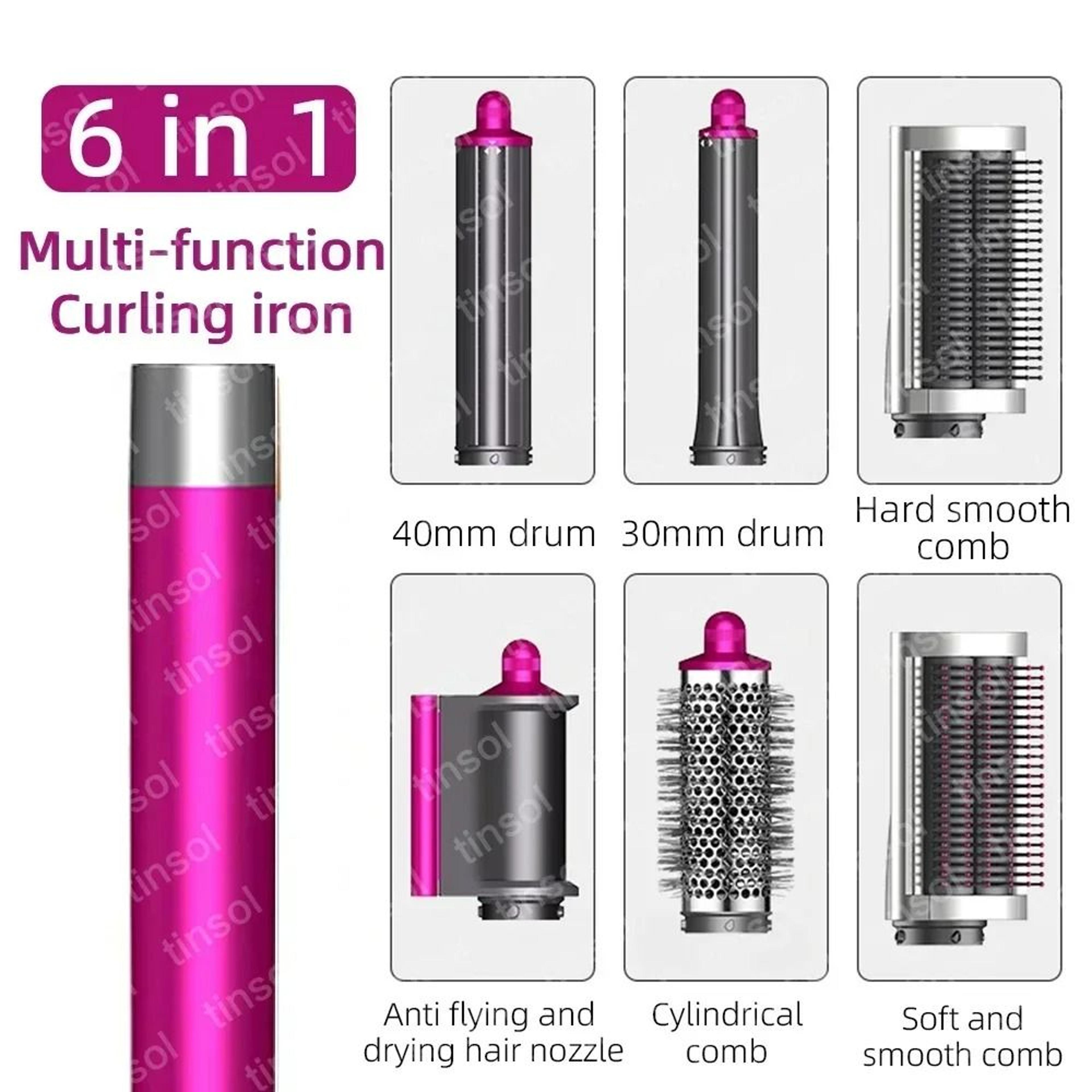 6 In 1 Multi Function Hair Dryer Styling Kit With Curling And Volumizing Attachments 6