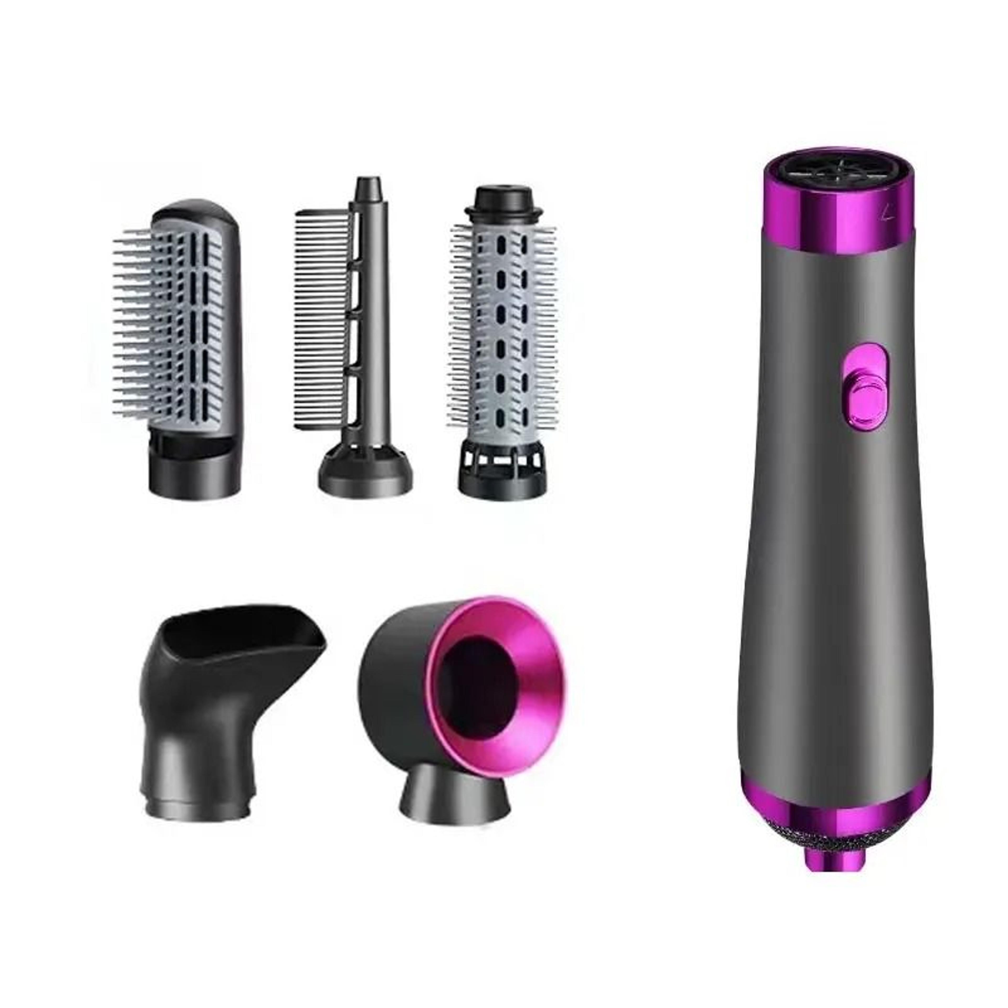 3 in 1 hot air hair dryer brush with curling and straightening comb