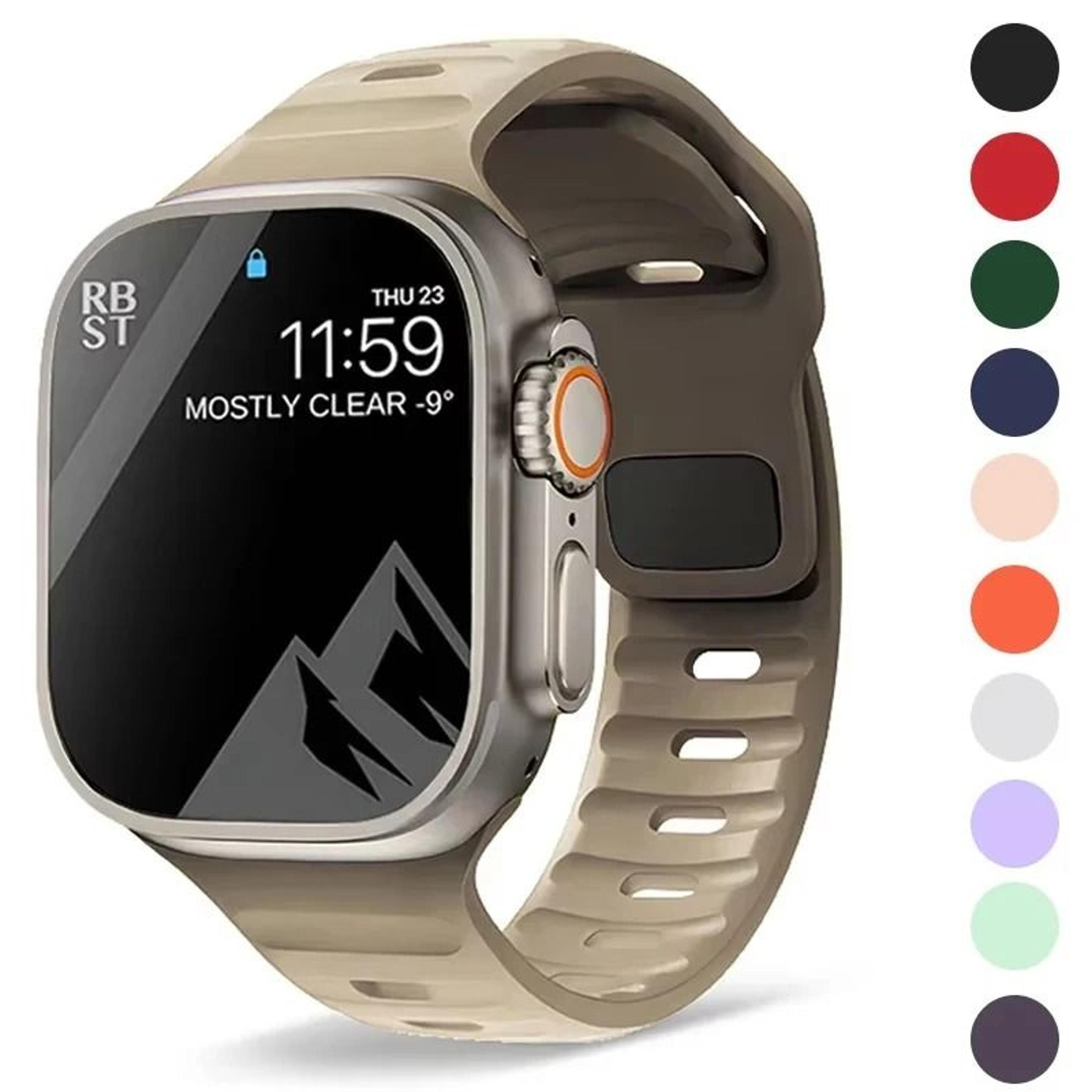 soft silicone apple watch band sport replacement strap for iwatch series ultra and se