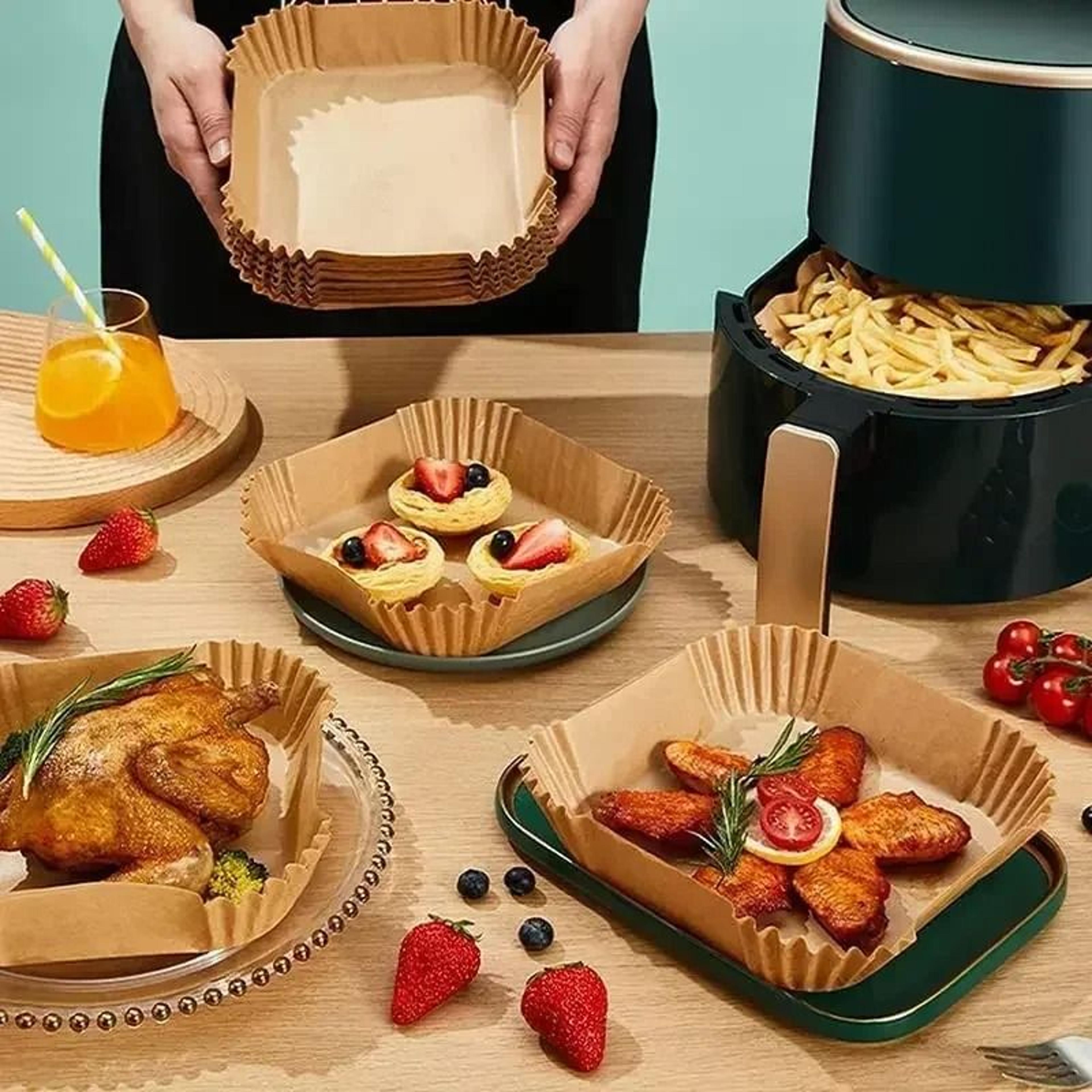 disposable air fryer paper liners nonstick baking paper mats square or round oil absorbing cooking sheets