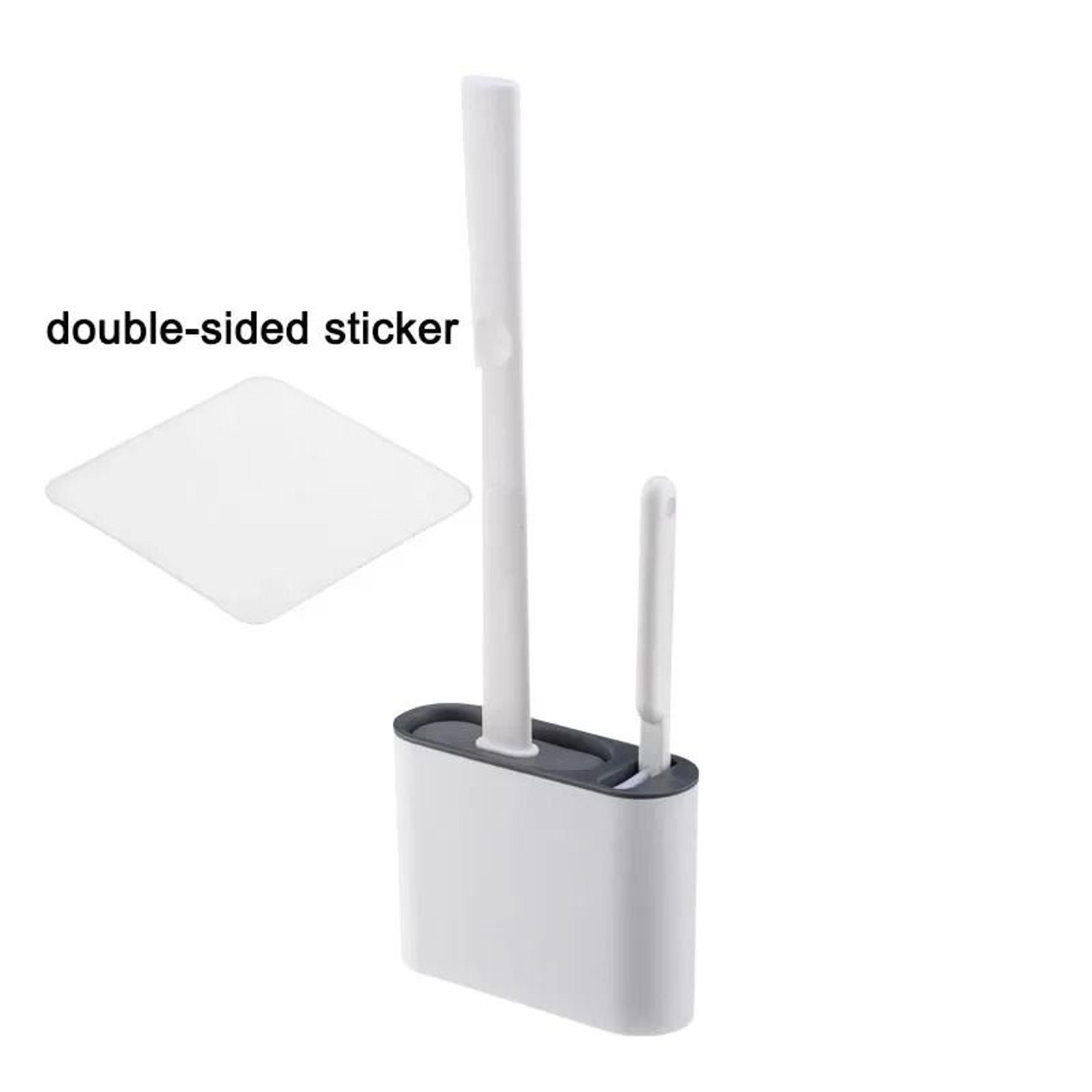 Wall Mounted Silicone Toilet Brush Soft Bristle No Dead Corner Bathroom Cleaning Brush Set 8