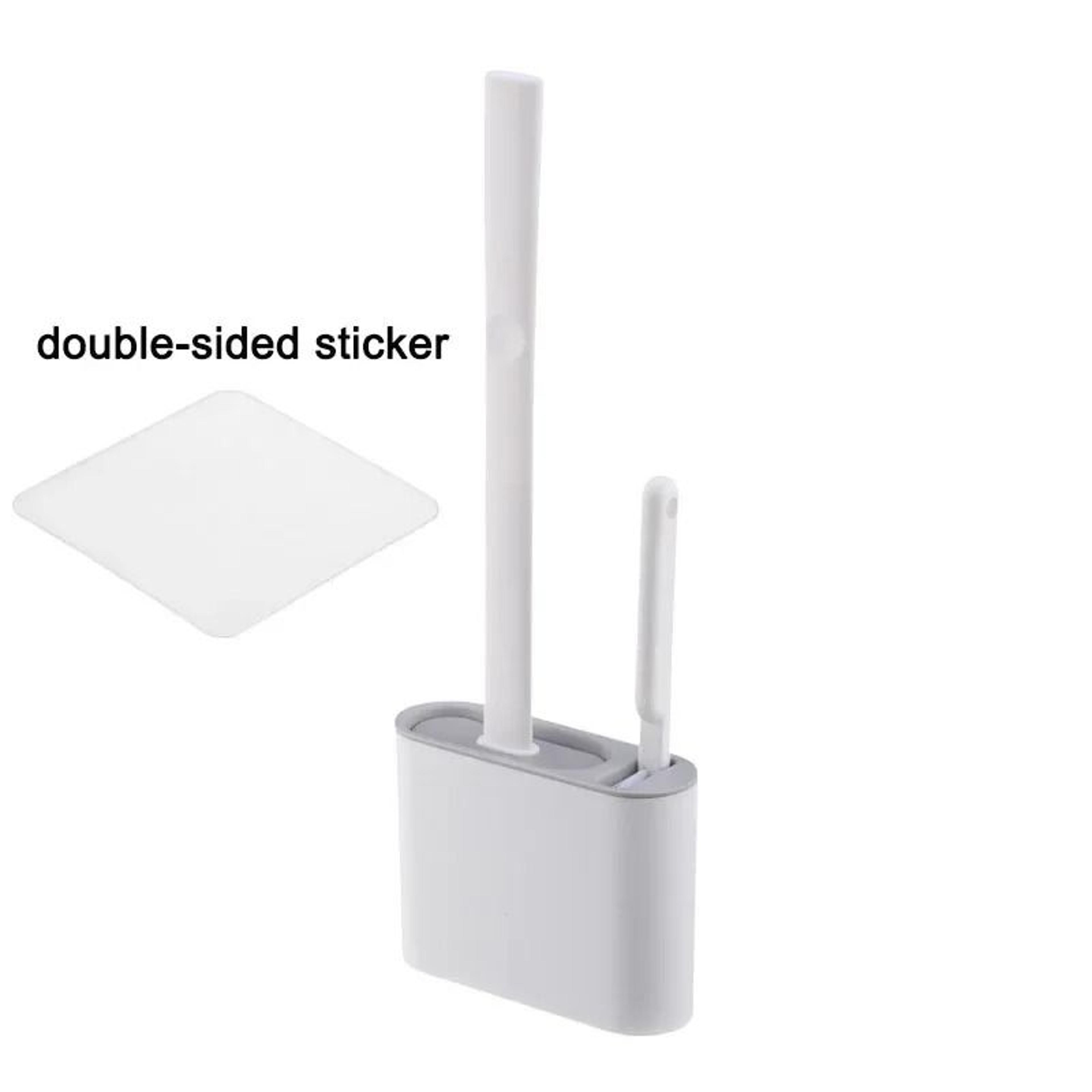 Wall Mounted Silicone Toilet Brush Soft Bristle No Dead Corner Bathroom Cleaning Brush Set 6