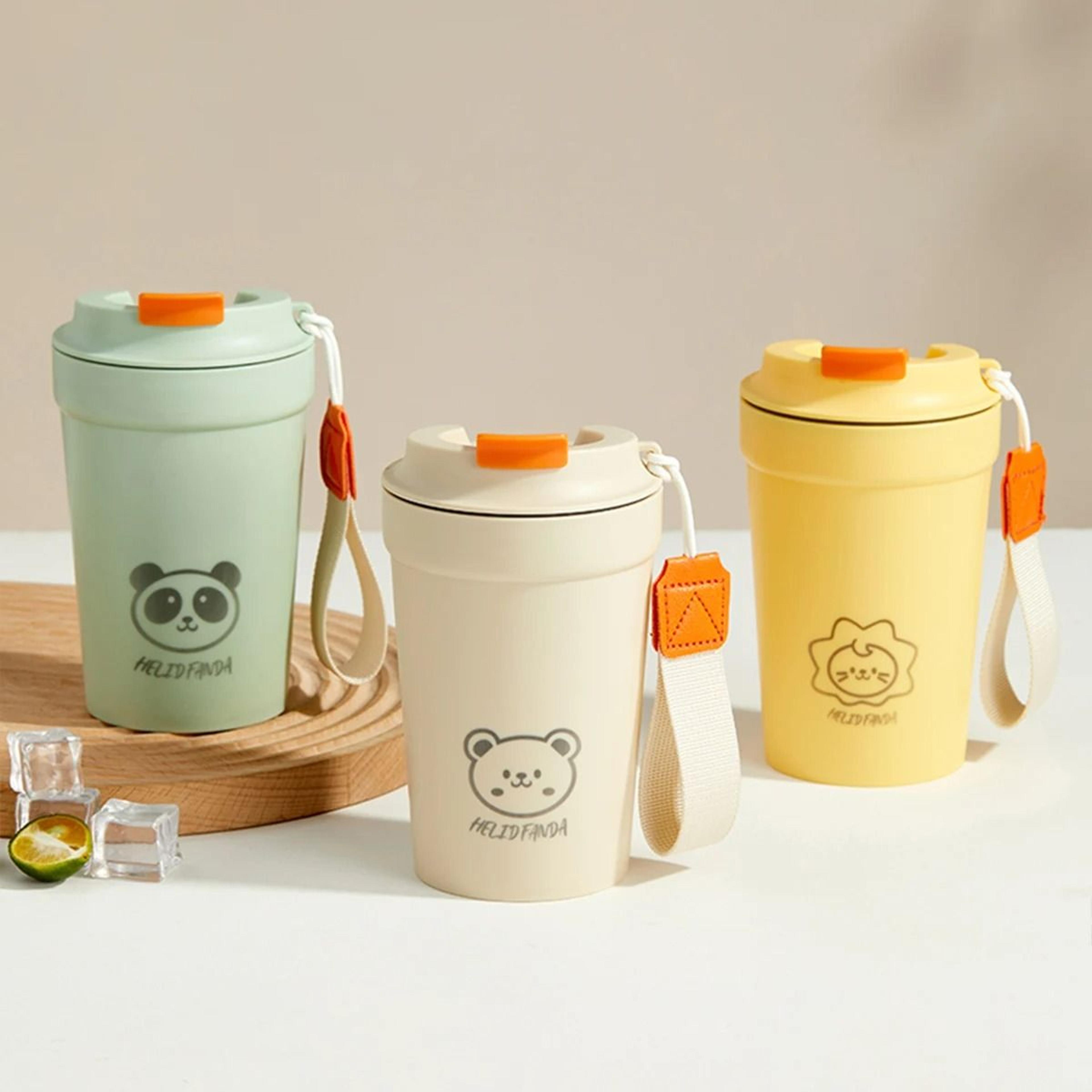 portable plastic coffee mug leak proof drinking cup with rope handle