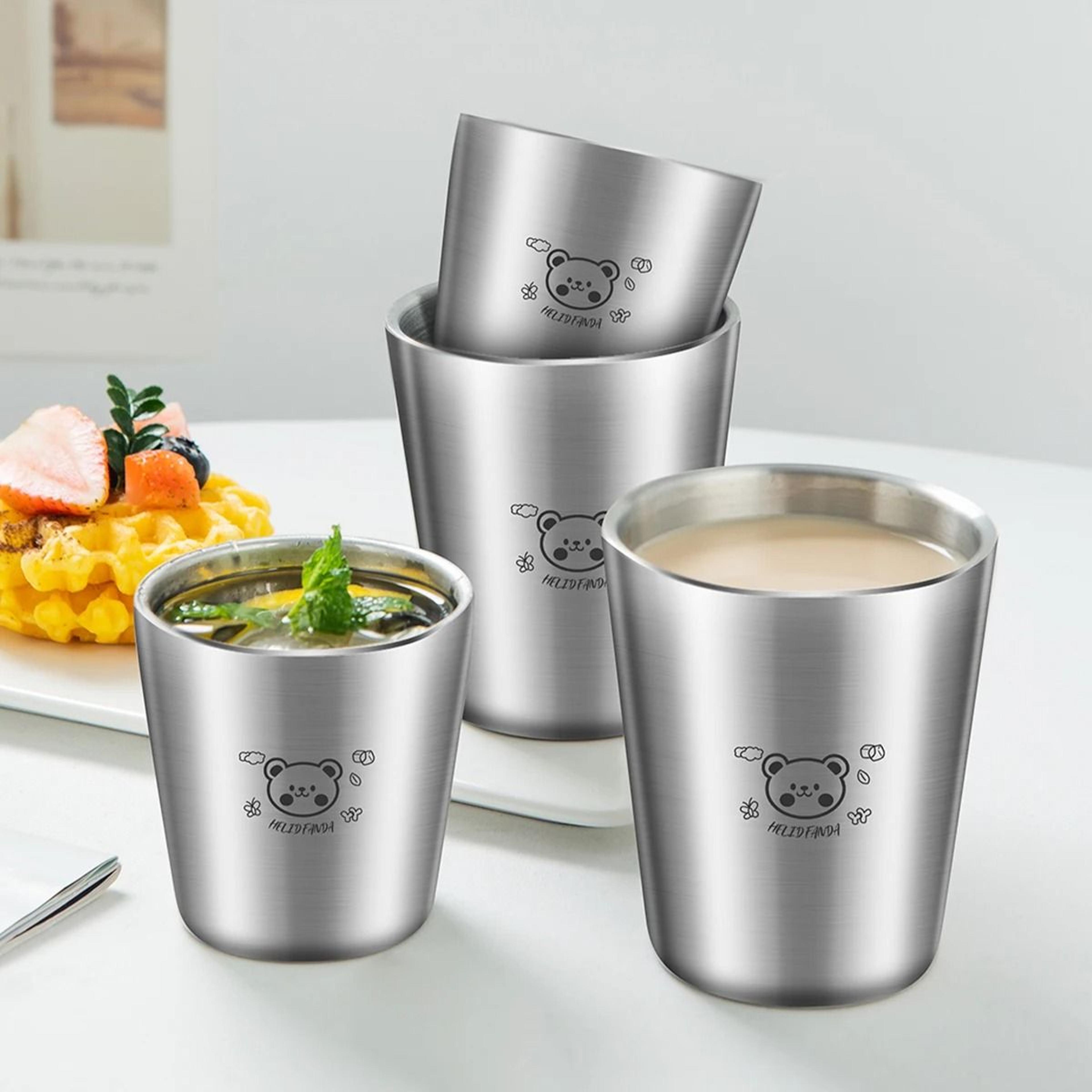 stainless steel coffee mug with scale double layer insulated cup